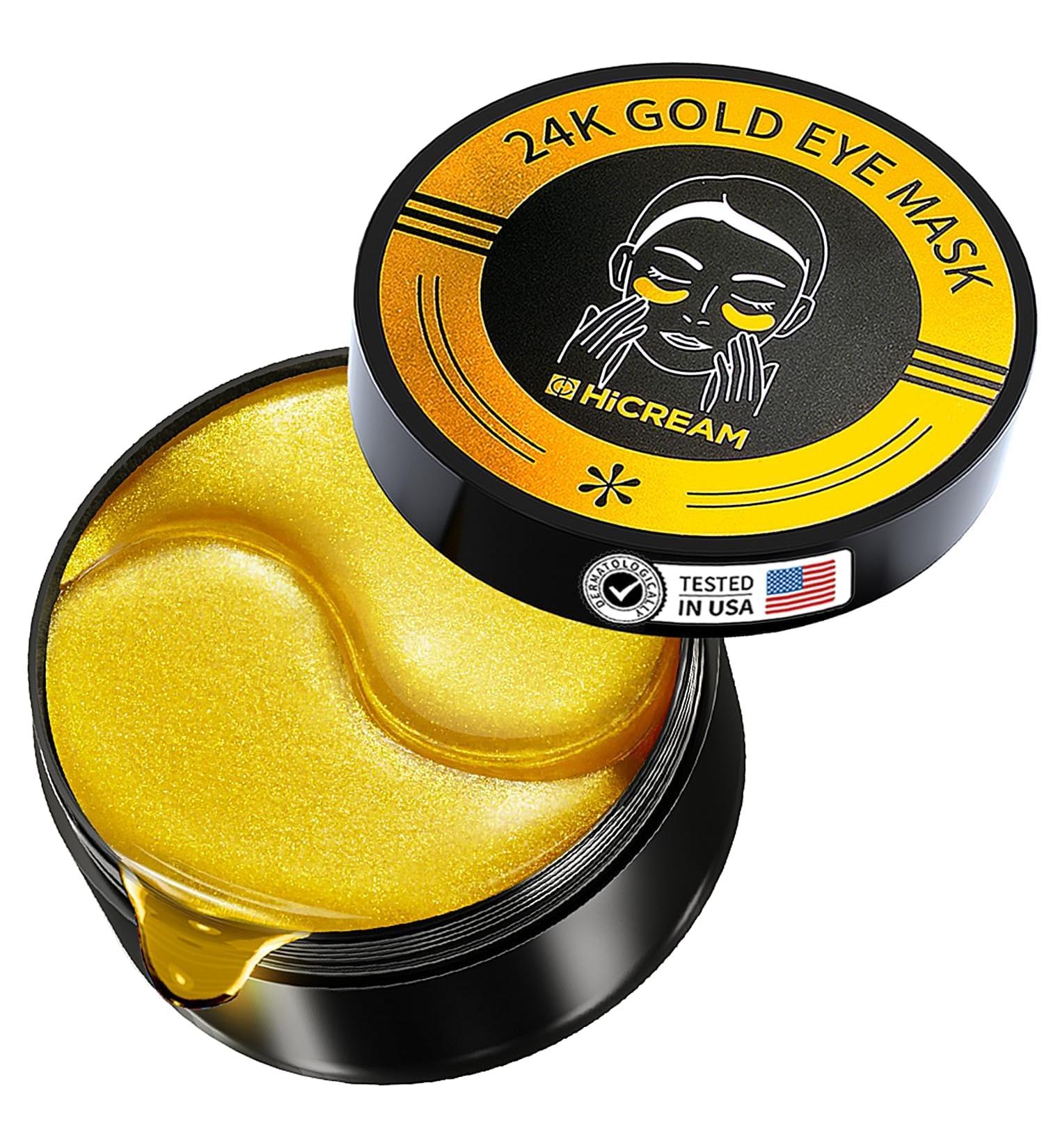 Golden Glow Under Eye Patches - 60 Pcs Rejuvenating Eye Gels for Dark Circles & Puffiness Relief - Buy Online on GoSupps.com