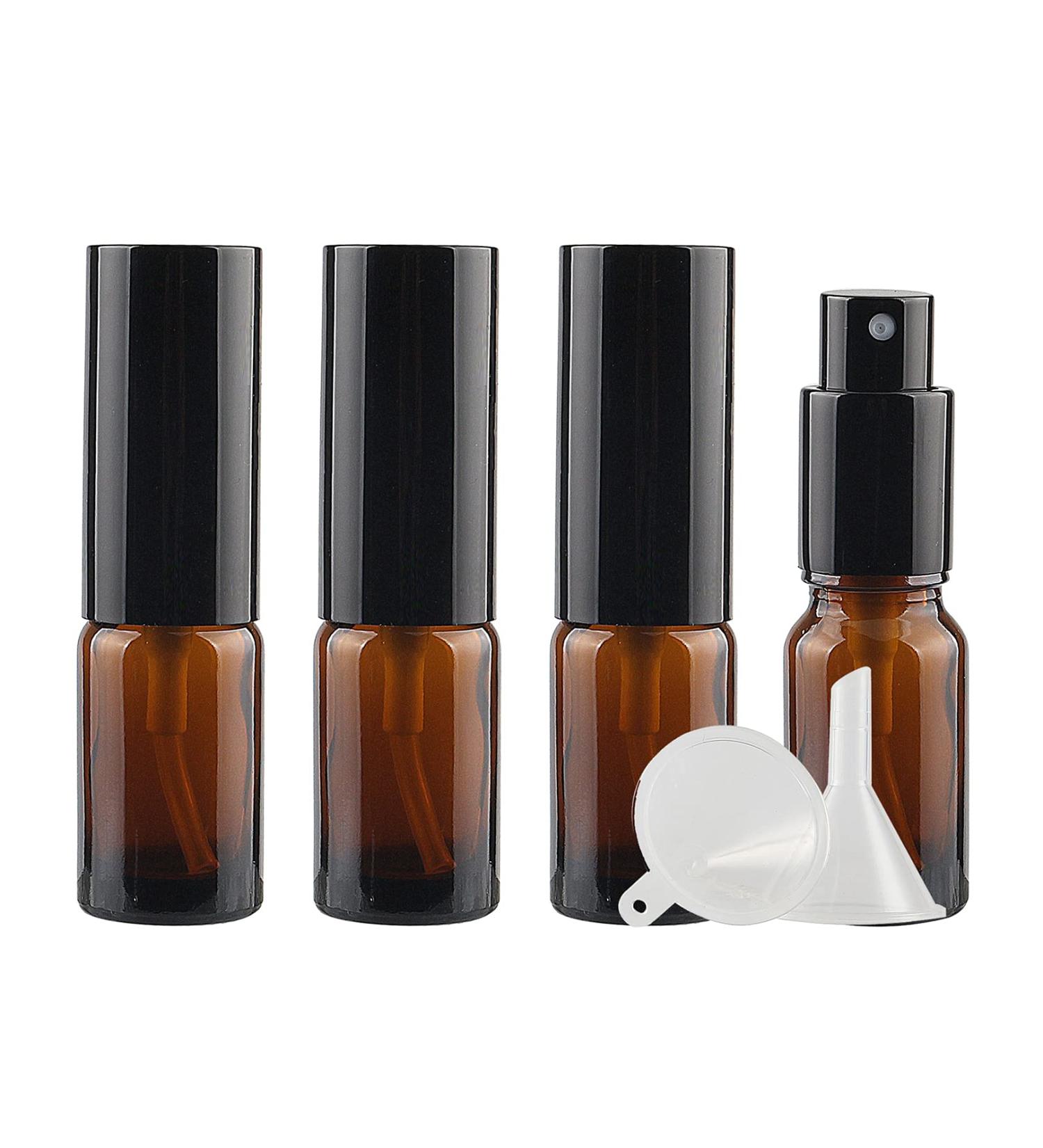 Zeoabsy 4-Pack 10ml Brown Spray Bottles with Black Atomizer - Amber Fine Fog Pump for Travel & DIY - Buy Online on GoSupps.com