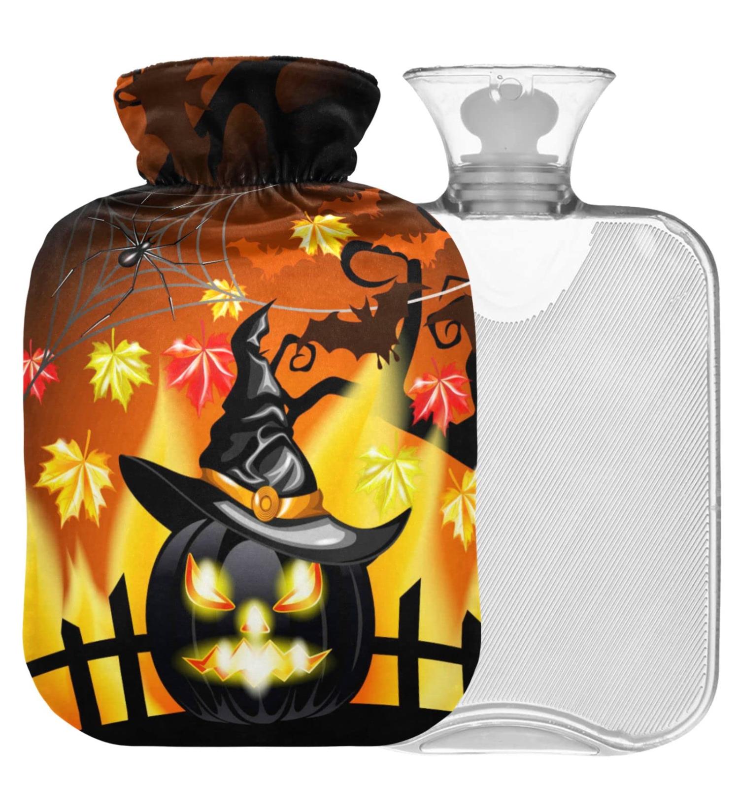 Naanle Halloween Pumpkin Hot Water Bottle - 1L Transparent Heat Bottle for Pain Relief & Warmth | Ideal Bed & Foot Warmer - Buy Online on GoSupps.com
