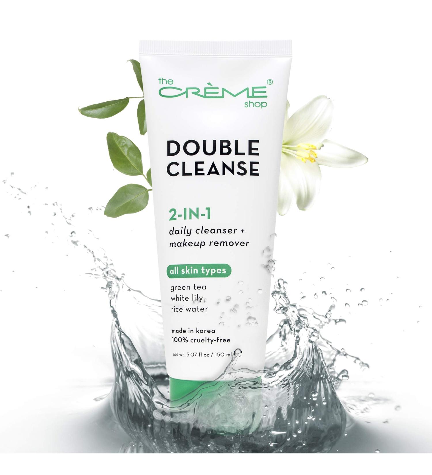 The Cr me Shop Green Tea Double Face Wash - Brightening Acne Treatment for Redness, Pore Cleansing | Organic & Natural Makeup Remover for Oily, Dry, Sensitive Skin - Buy Online on GoSupps.com