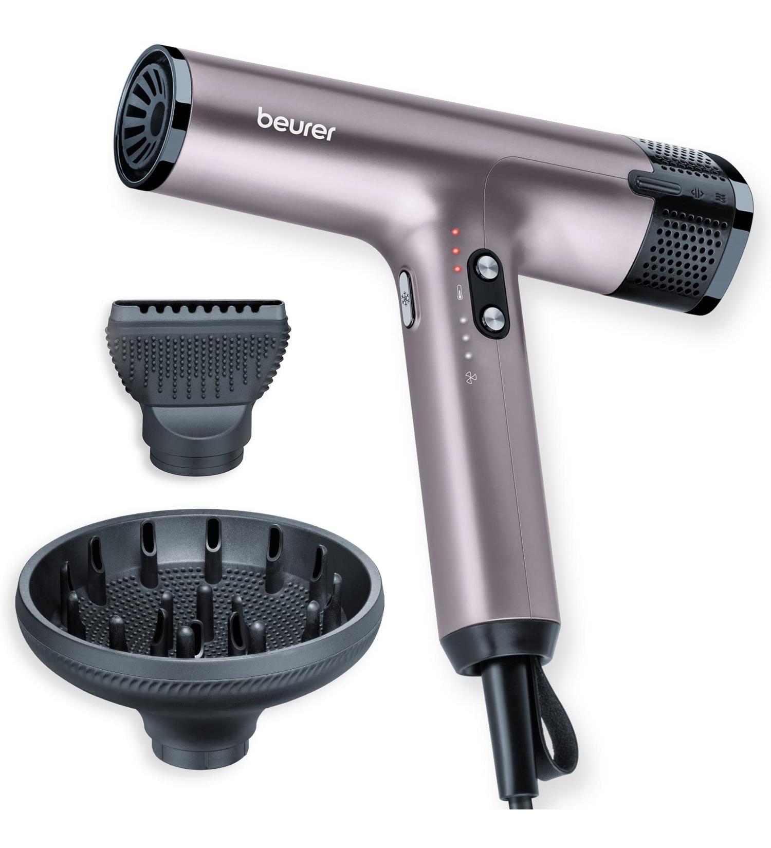 Beurer HC 100 Excellence Hair Dryer | Powerful Lightweight Digital Engine 4 Heat Settings Styling Nozzle & Diffuser for Fast Drying - Buy Online on GoSupps.com
