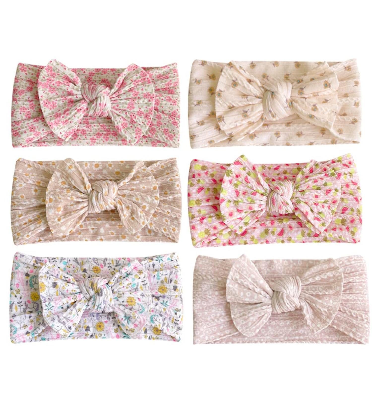 6PCS Baby Headbands for Girl | Stretchy Nylon Floral Hairbands | Snow White - Buy Online on GoSupps.com