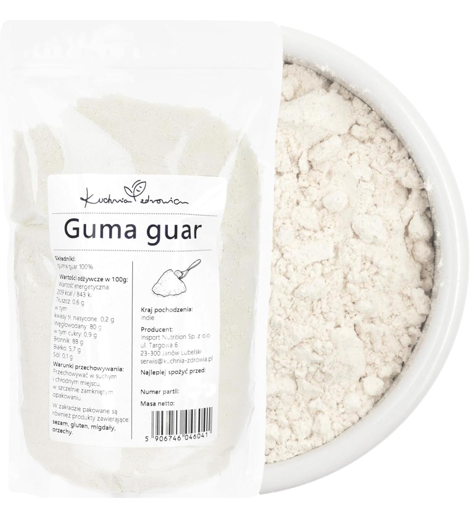 Kuchnia Zdrowia - Guar gum - 5000CPS maximum binding power - Herbal thickener - Leak-proof packaging with zip - Guar gum powd - Buy Online on GoSupps.com