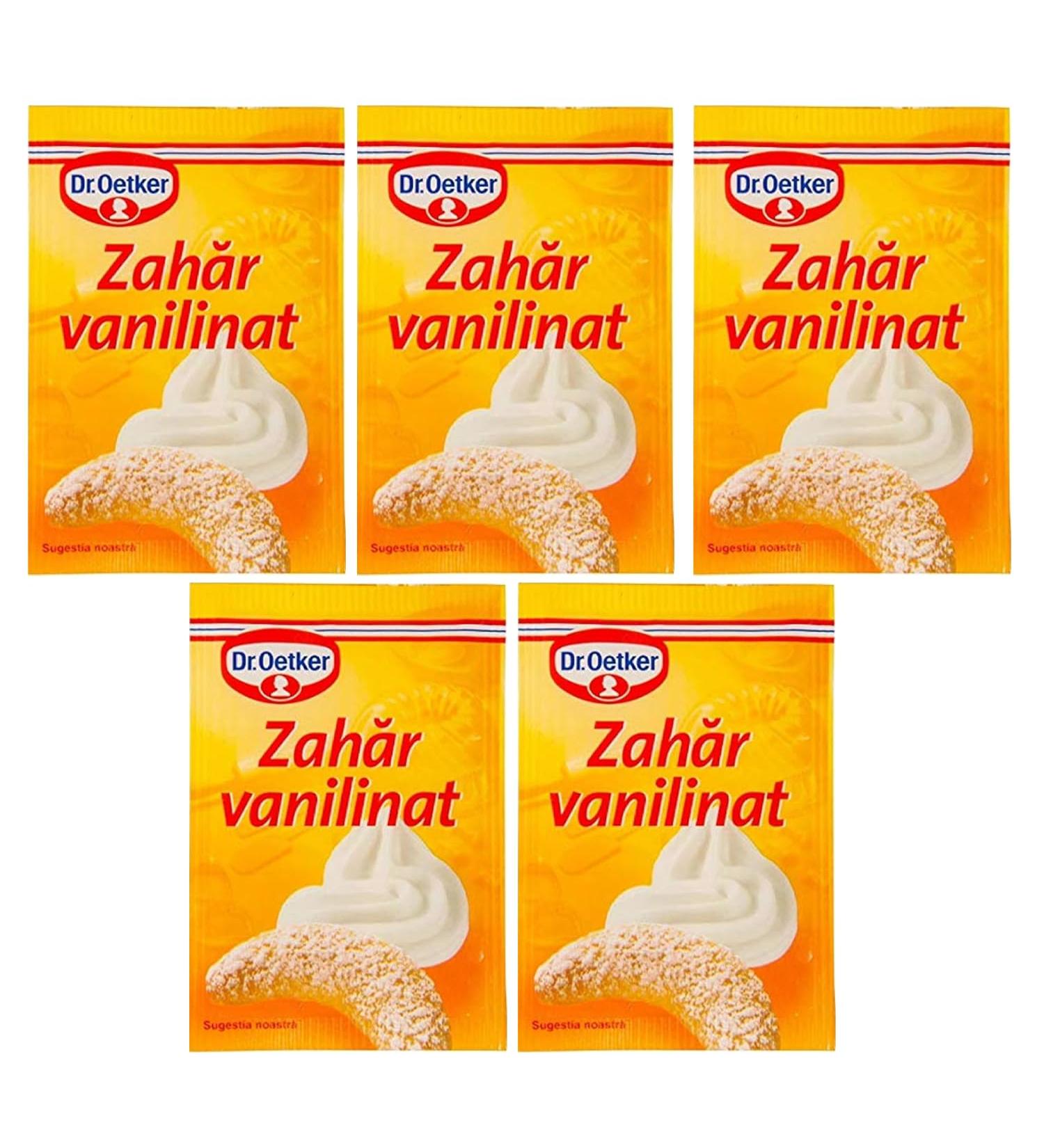 Dr. Oetker Bourbon vanilla sugar 8g | Dr. Oetker Zahar Vanilinat 8g | Special Taste And Extra Flavor | Whipped Cream Desserts Fruit Salads Desserts (5 Pack Vanilla Sugar 8g) Vanilla Sugar 8g 8 g (Pack of 5) - Buy Online on GoSupps.com