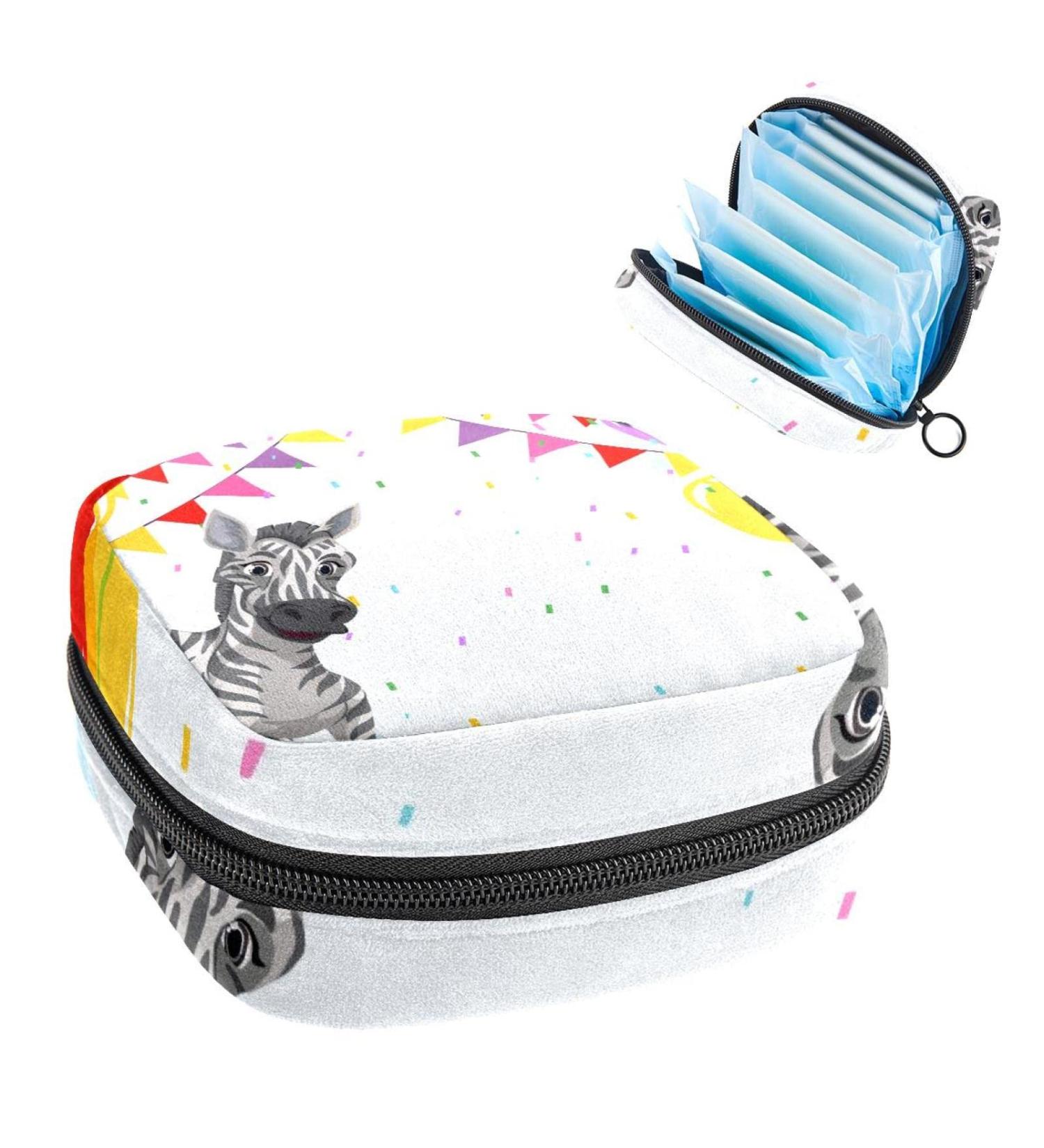 Shop Women's Zebra Storage Pockets - Portable Period Kit & Feminine Product Bag - International Shipping Available - Buy Online on GoSupps.com