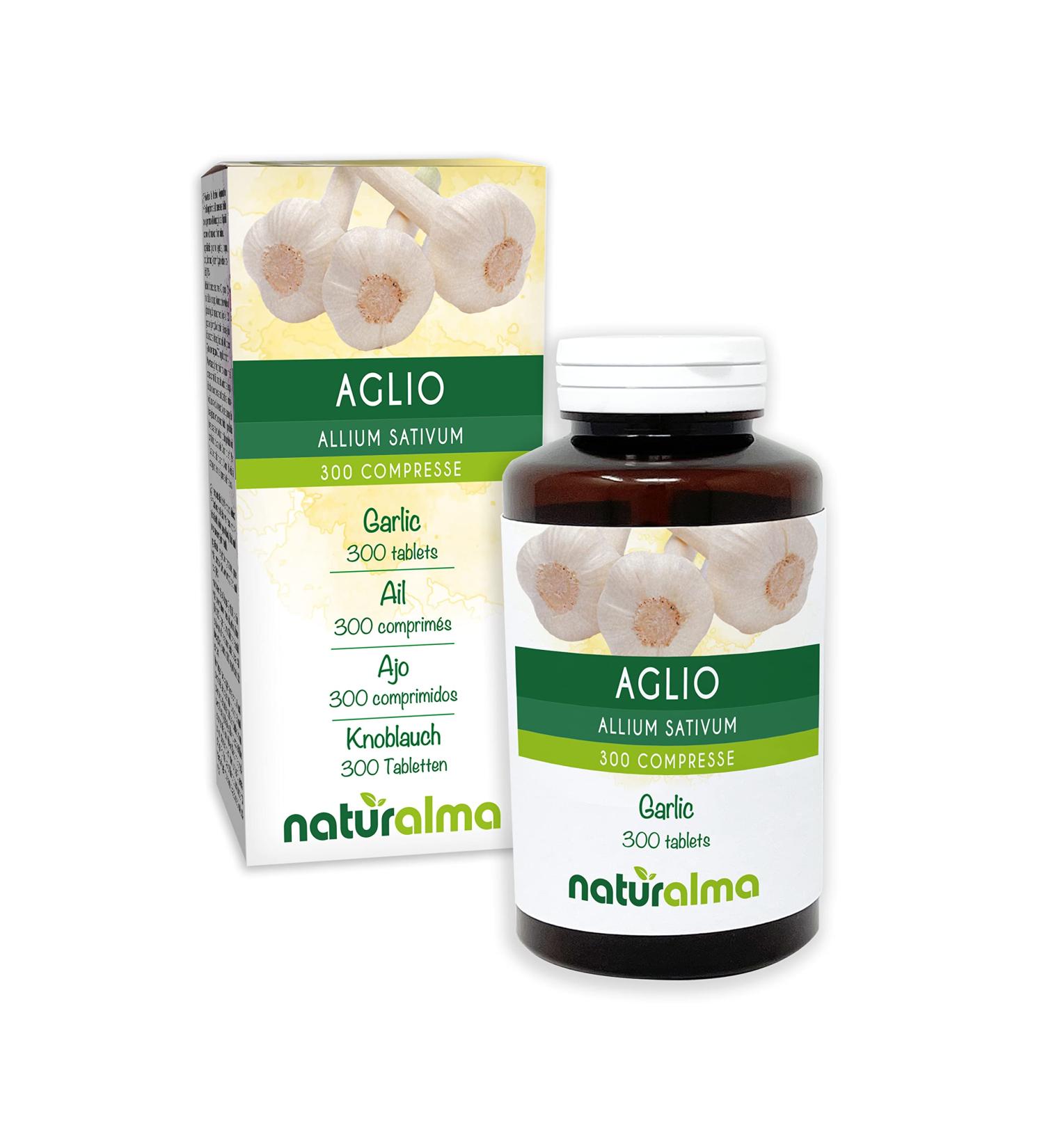 Garlic (Allium sativum) bulbs Naturalma - 150 g - 300 tablets - Dietary supplement - Natural and Vegan - Buy Online on GoSupps.com
