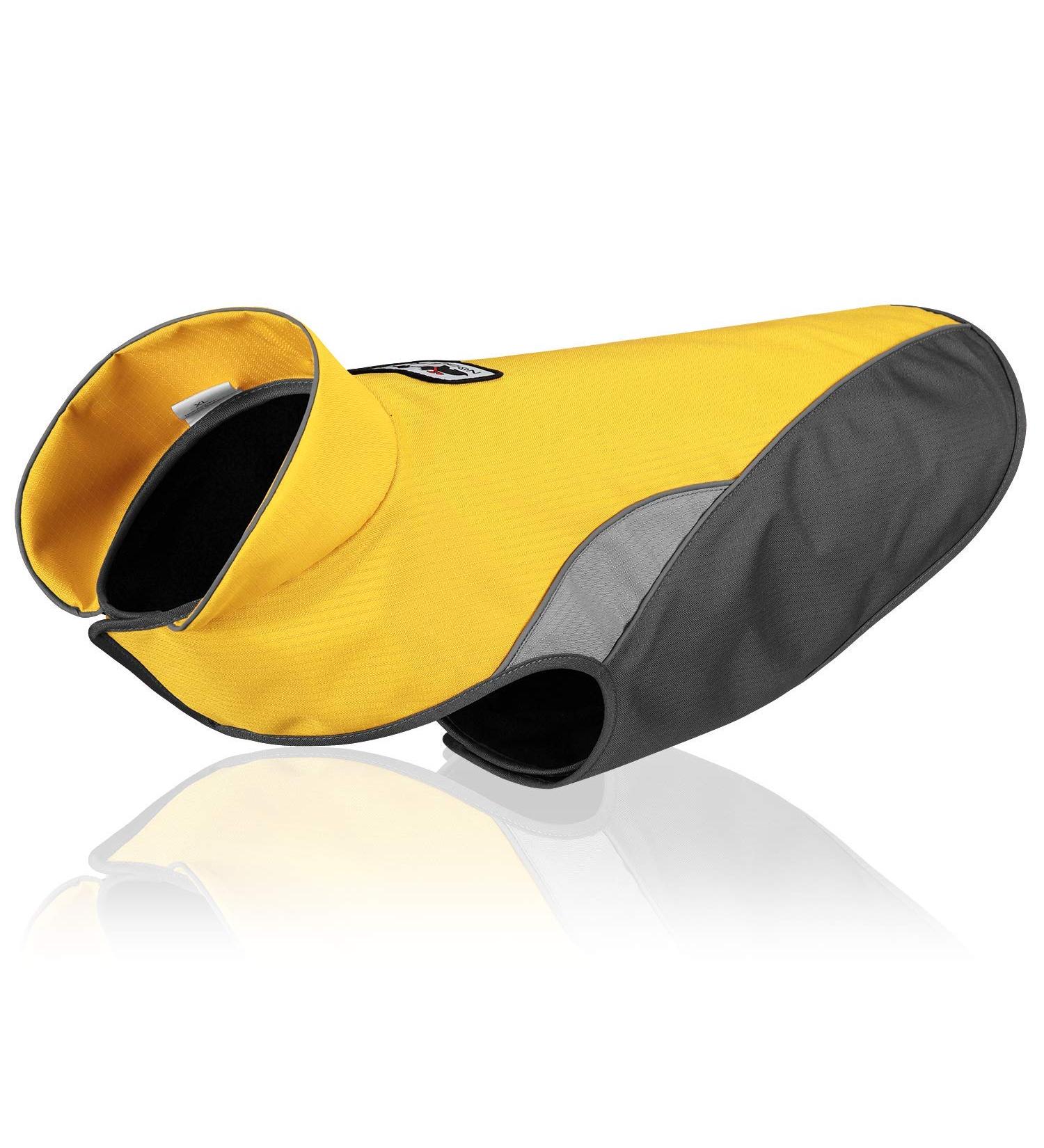 RC Gearpro Waterproof Fleece Cold Weather Pet Vest | Reflective Stripes for Small & Medium Dogs | Winter Coat (L Yellow) - Buy Online on GoSupps.com