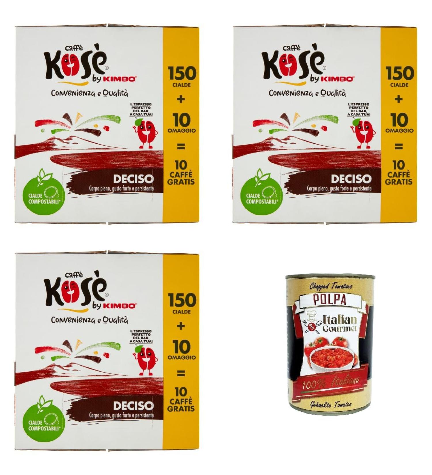 Italian Gourmet E.R. Lot of 3 coffee pods Coffee Coffee by Kimbo Deciso Espresso that 160 coffee pods 44 mm + gourmet Italian pulp 400 g