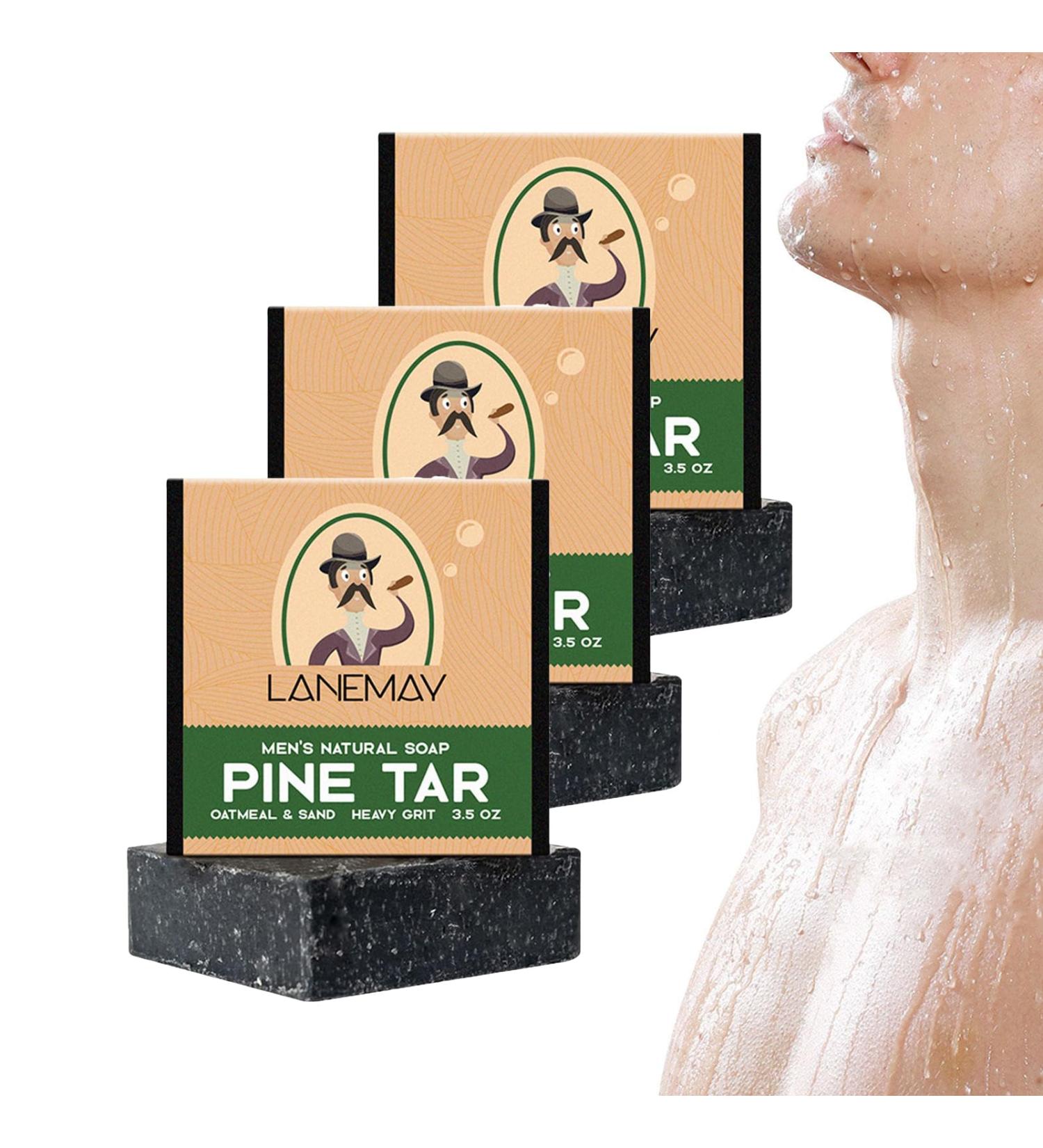 Pine Tar Soap All Natural Bar Soap For Men Cold Process Pine Tar Soap For Men Natural Soap To Kill Mites - Buy Online on GoSupps.com
