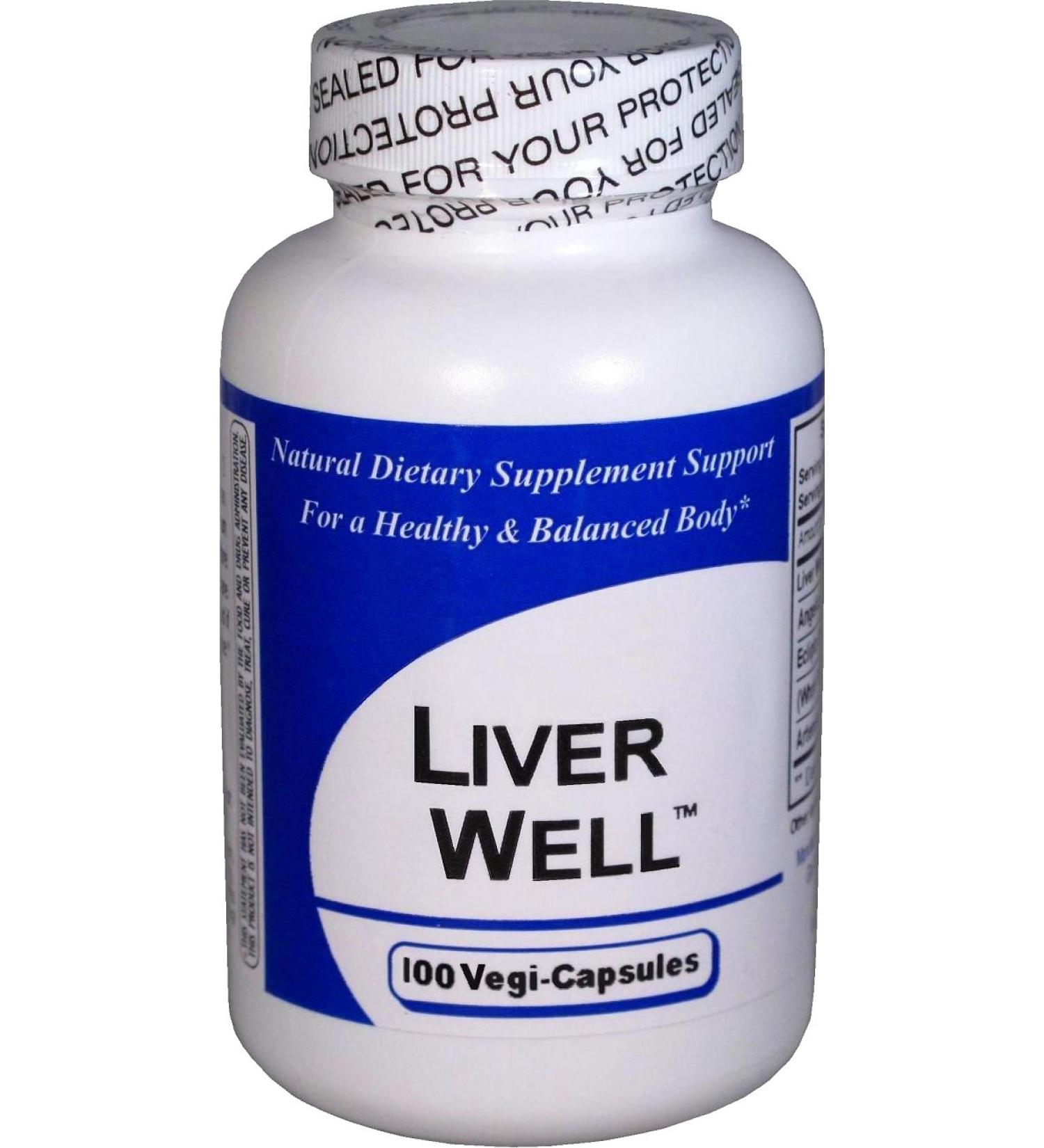 Liver Well 1 Bottle (100 Capsules) - Concentrated Herbal Blend - Dietary Supplement