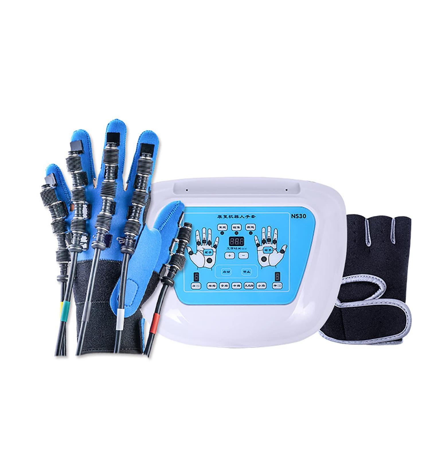 ZZBB Electric Rehabilitation Robot Gloves Rehabilitation Auxiliary Training Gloves Finger Orthotics Functional Hand Finger Splint for Long-Term Relief Left X-Large