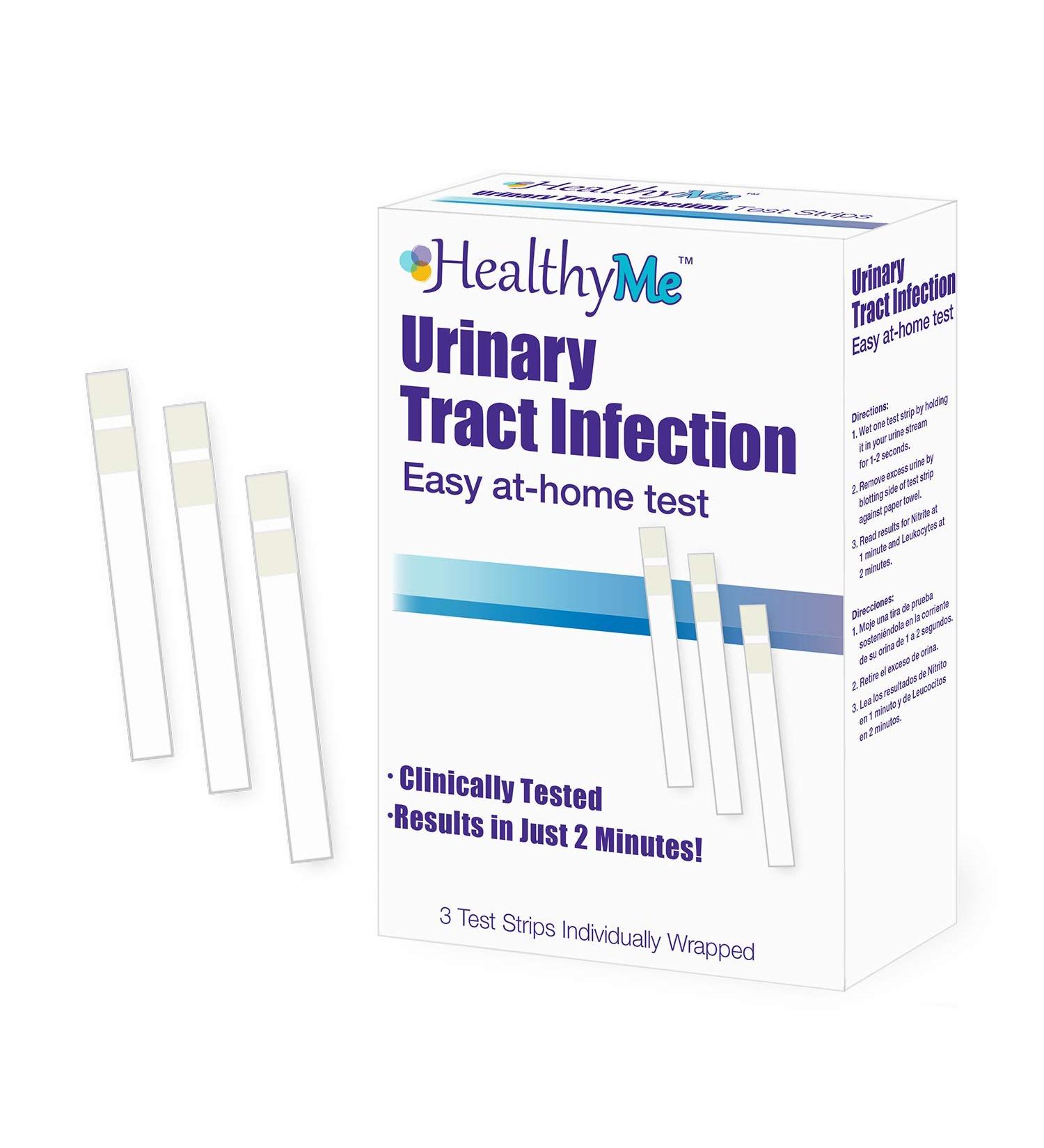 HealthyMe Urinary Tract Infection (UTI) Test Strips, 3 Individually Wrapped Self-Testing Strips, Accurate, Easy to Read Results in 2 Minutes, Clinically Tested
