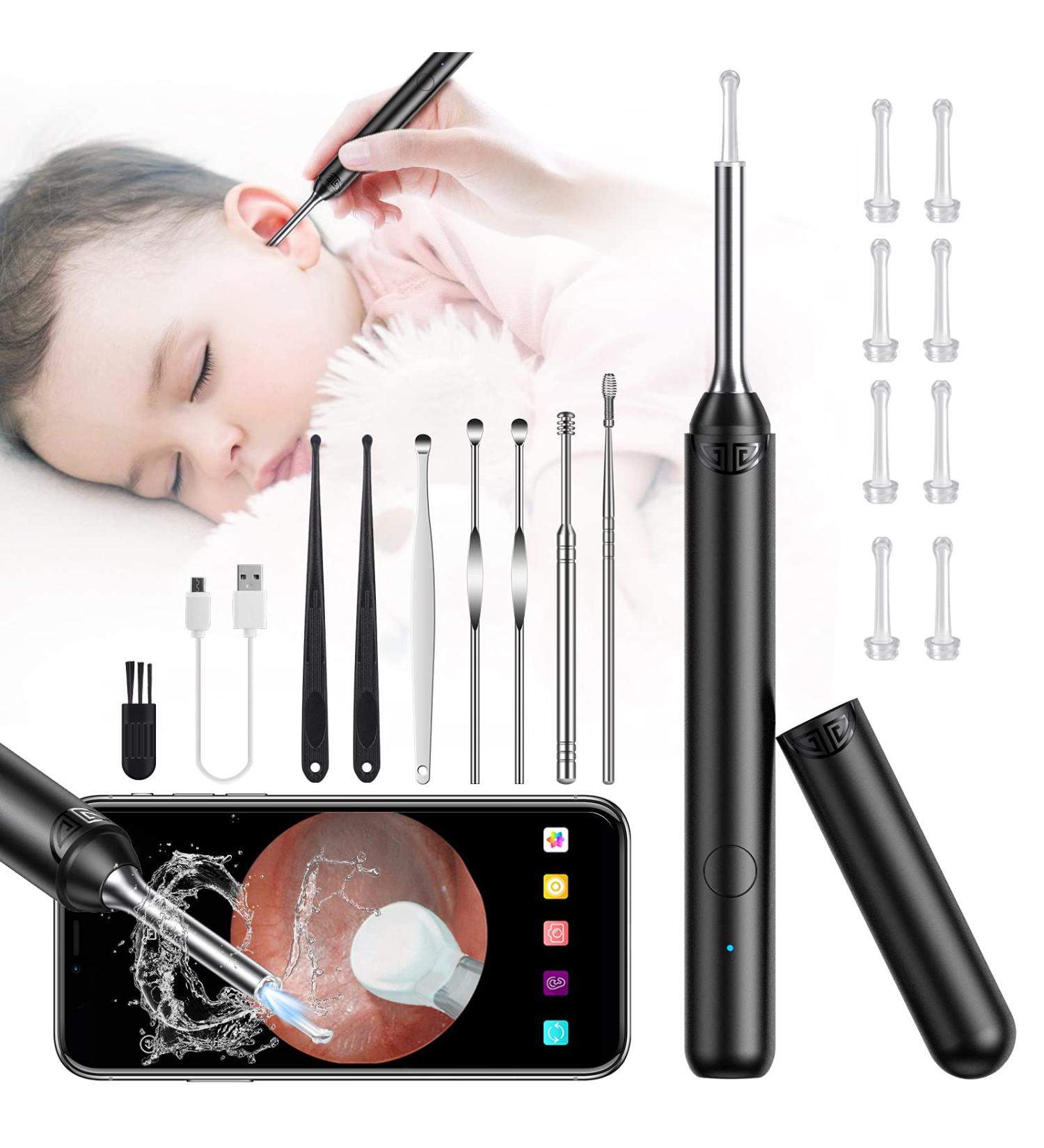 Wireless Ear Wax Removal Otoscope - 1080p HD Camera Waterproof & 6 LED Lights - Demak WiFi Ear Cleaner - Buy Online on GoSupps.com