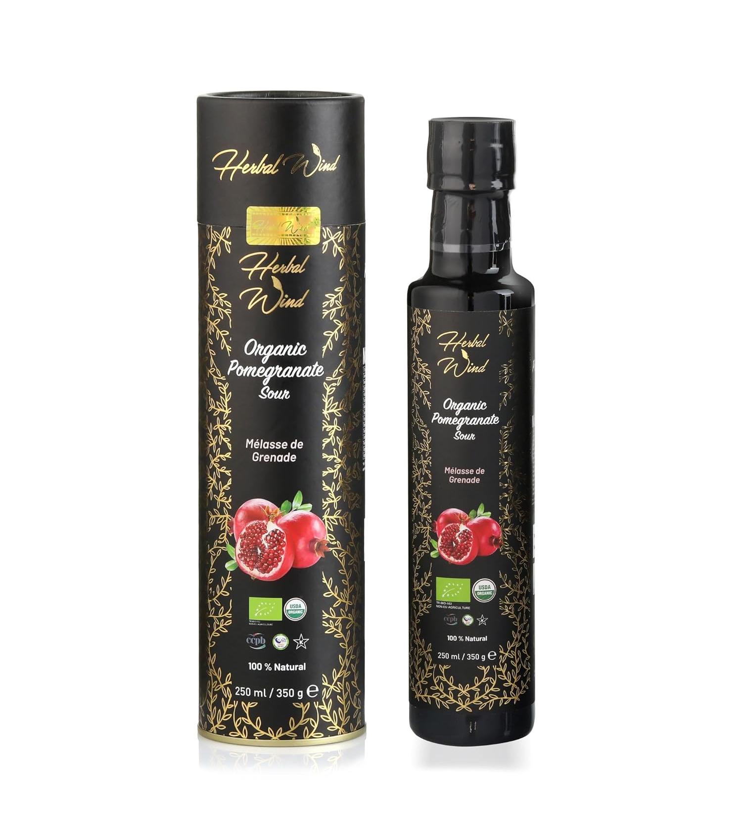 Herbal Wind Pomegranate Molasses 100% Natural Pomegranate Sour from Turkey Traditional Middle Eastern Ingredients Organic Sirup - 8.4 Fl Oz - Buy Online on GoSupps.com