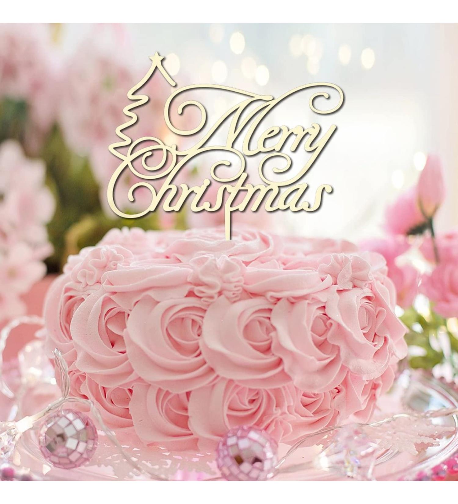 Merry Christmas Cake Topper Reindeer Letter Dessert Food Fruit Cupcake Topper Cheers to 2022 Letter Wood Gold Glitter Party Anniversary Pastries Decorations Fabulous Gifts for Children Women Style-3 - Buy Online on GoSupps.com