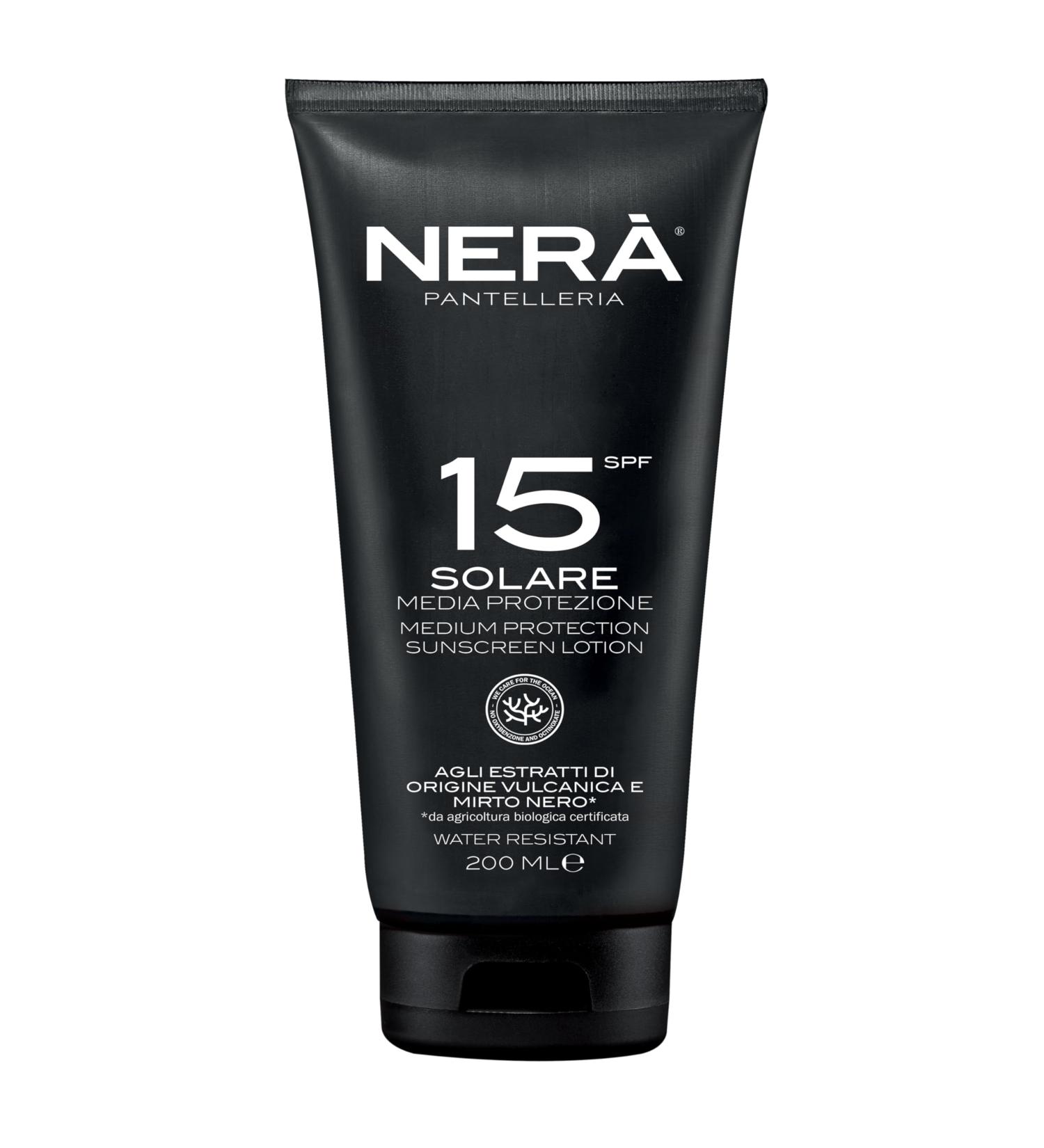 NERA Pantelleria SunShield SPF 15 Emollient Sun Protection Cream 200ml: Medium Protection Water-Resistant Nourishing Vitamin Enriched Anti-Aging. Complete UVA/UVB Defense Sunscreen - Buy Online on GoSupps.com
