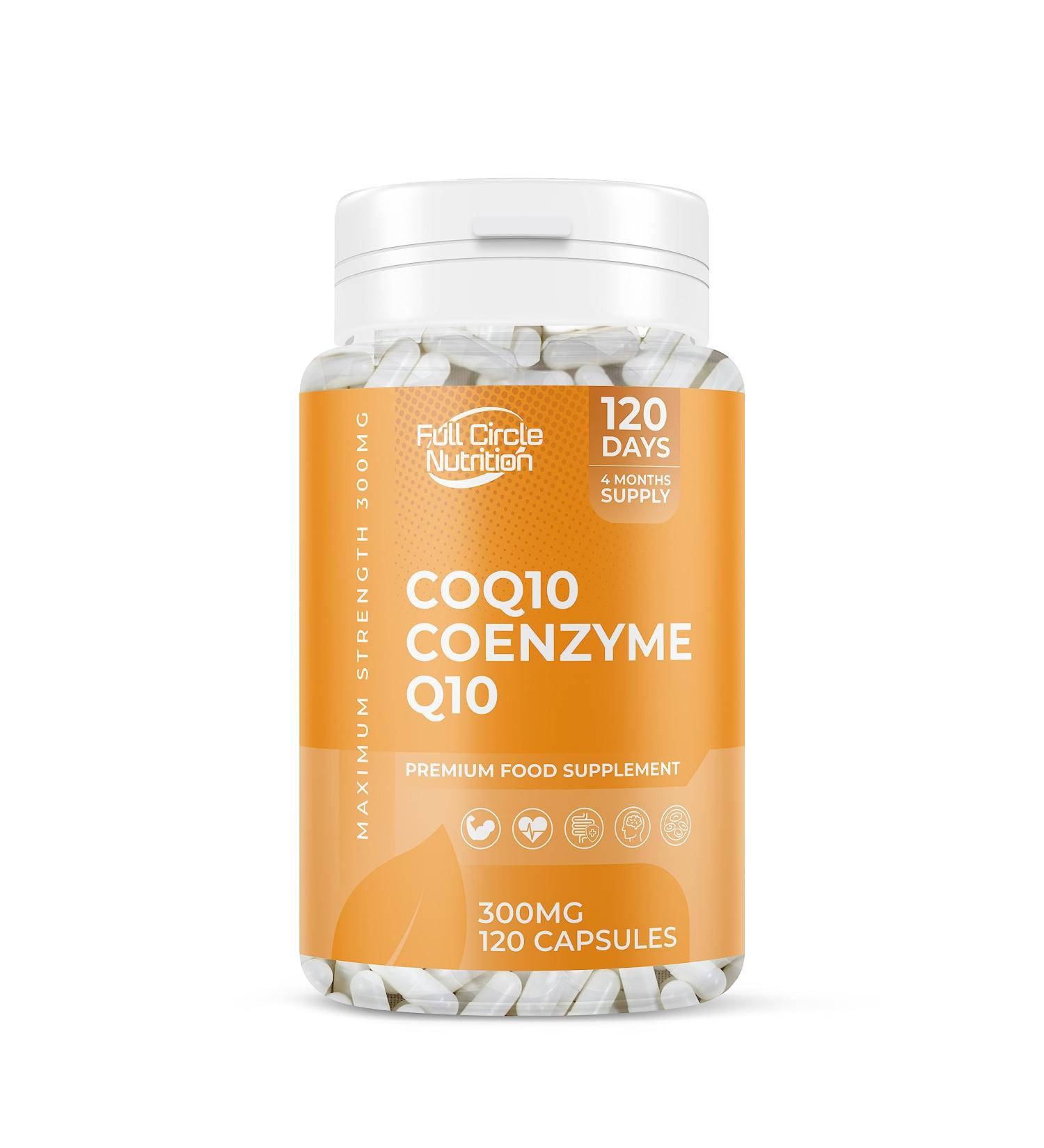 High Strength Ubiquinone Coenzyme Q10 300mg Capsules - 4 Months Supply | Vegan-Friendly & High Absorption CoQ10 Supplement - Buy Online on GoSupps.com