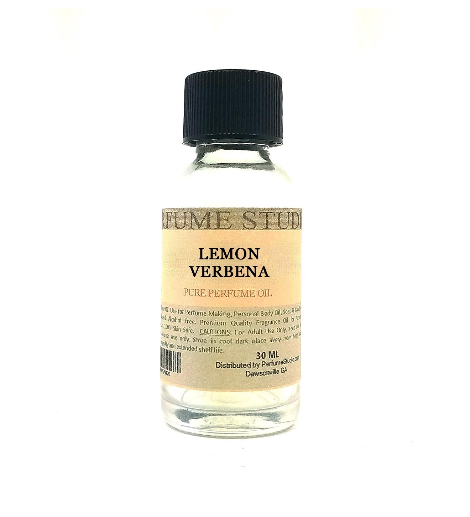 Pure Perfume Oil for Perfume Making Personal Body Oil Soap Candle Making & Incense Splash-On Clear Glass Bottle. Premium Quality Undiluted & Alcohol Free (1oz Lemon Verbena)