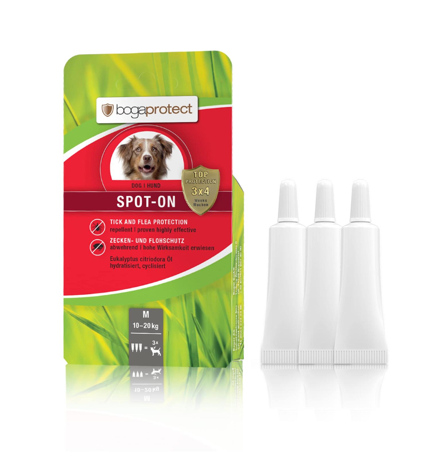 BogaProtect Spot On for Dogs - Natural Flea & Tick Protection (10-20 kg) | 12 Weeks Supply | UBO0352 - Buy Online on GoSupps.com