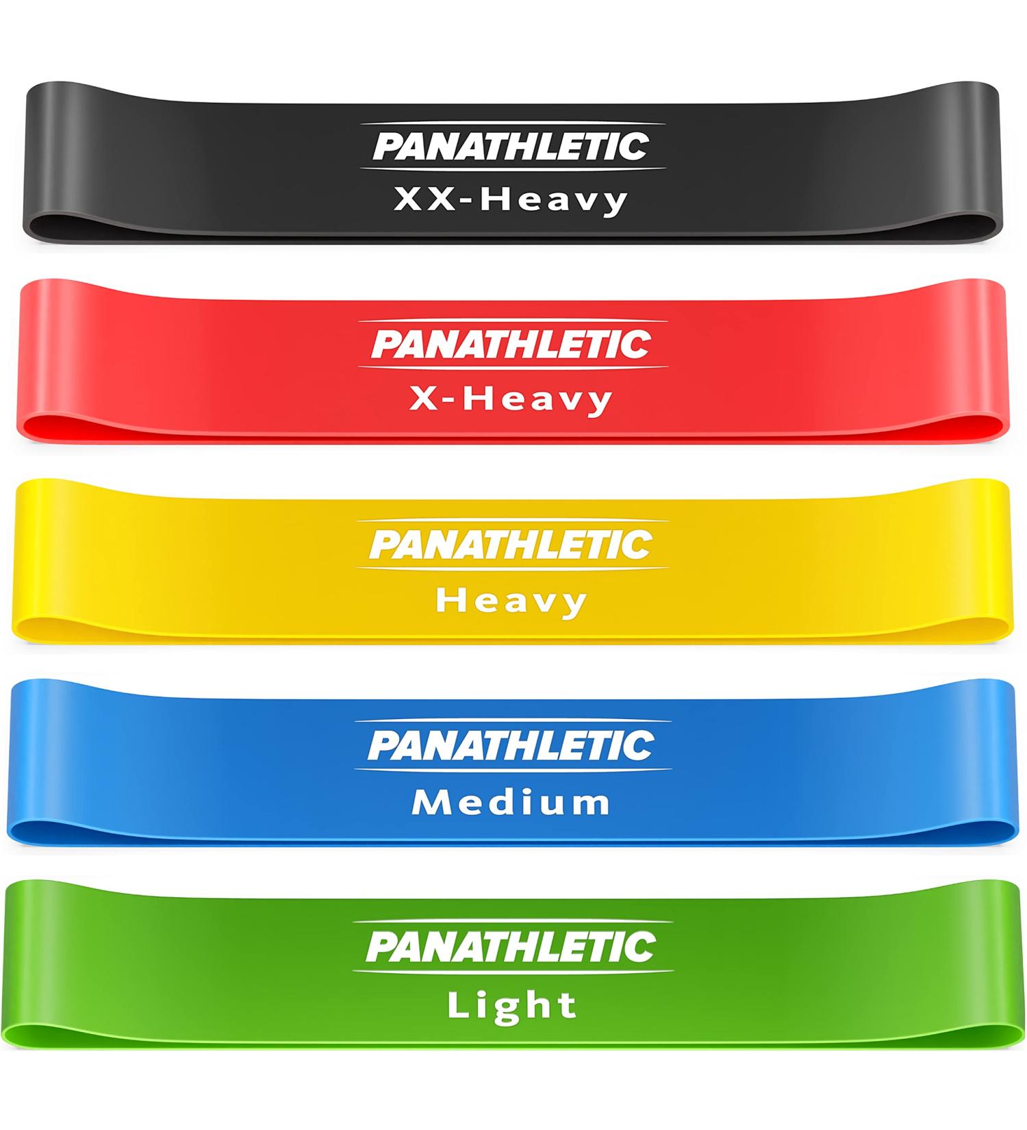 Panathletic Fitness Straps Set - 5 Resistance Bands (Black Red Yellow Blue Green) with Exercise Guide & eBook (German) - International Shipping Available - Buy Online on GoSupps.com