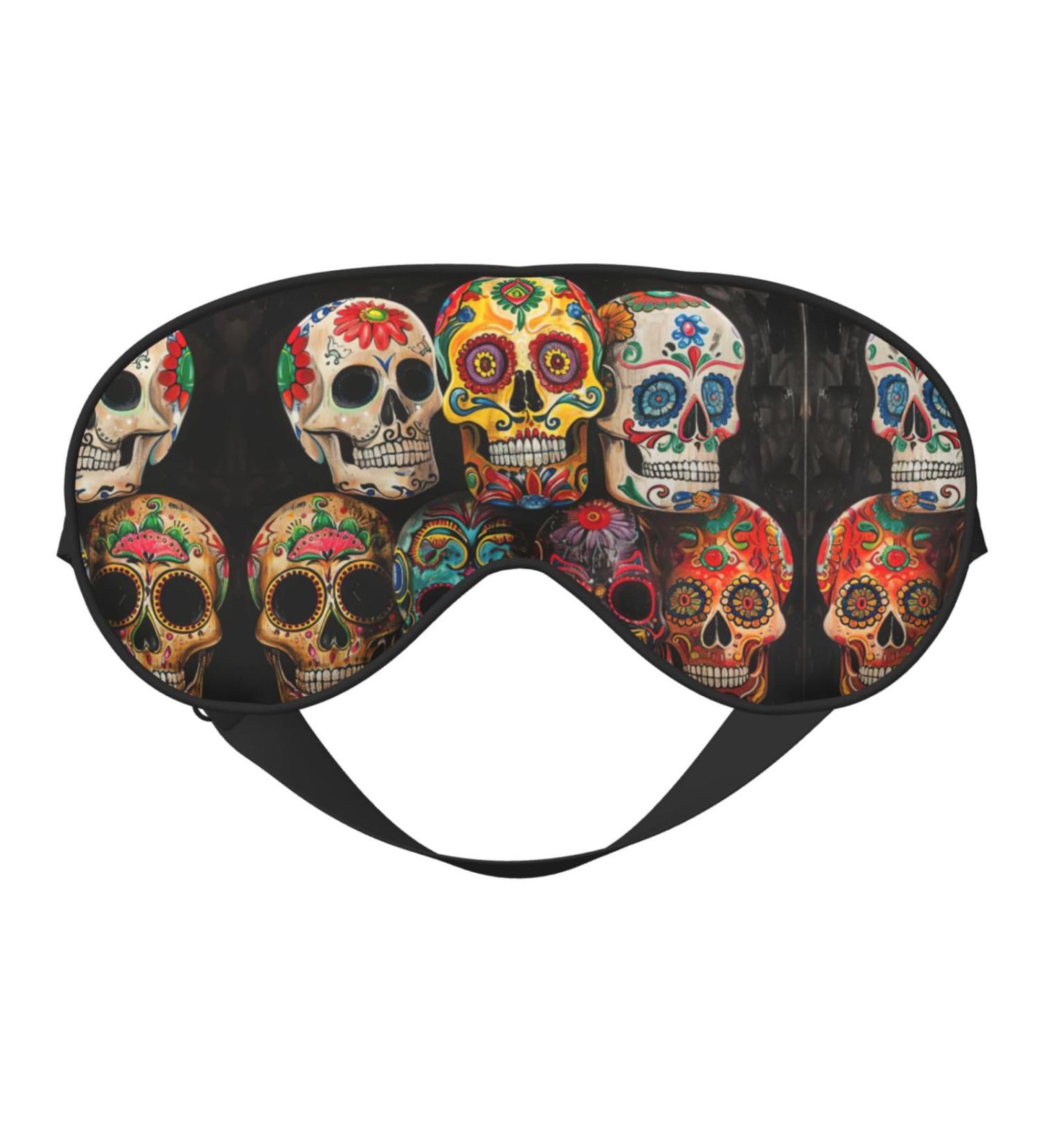 SSIMOO Sugar Skulls Eye Mask - Ultra-Soft Light-Blocking Comfortable Sleep Accessory - International Shipping Available - Buy Online on GoSupps.com