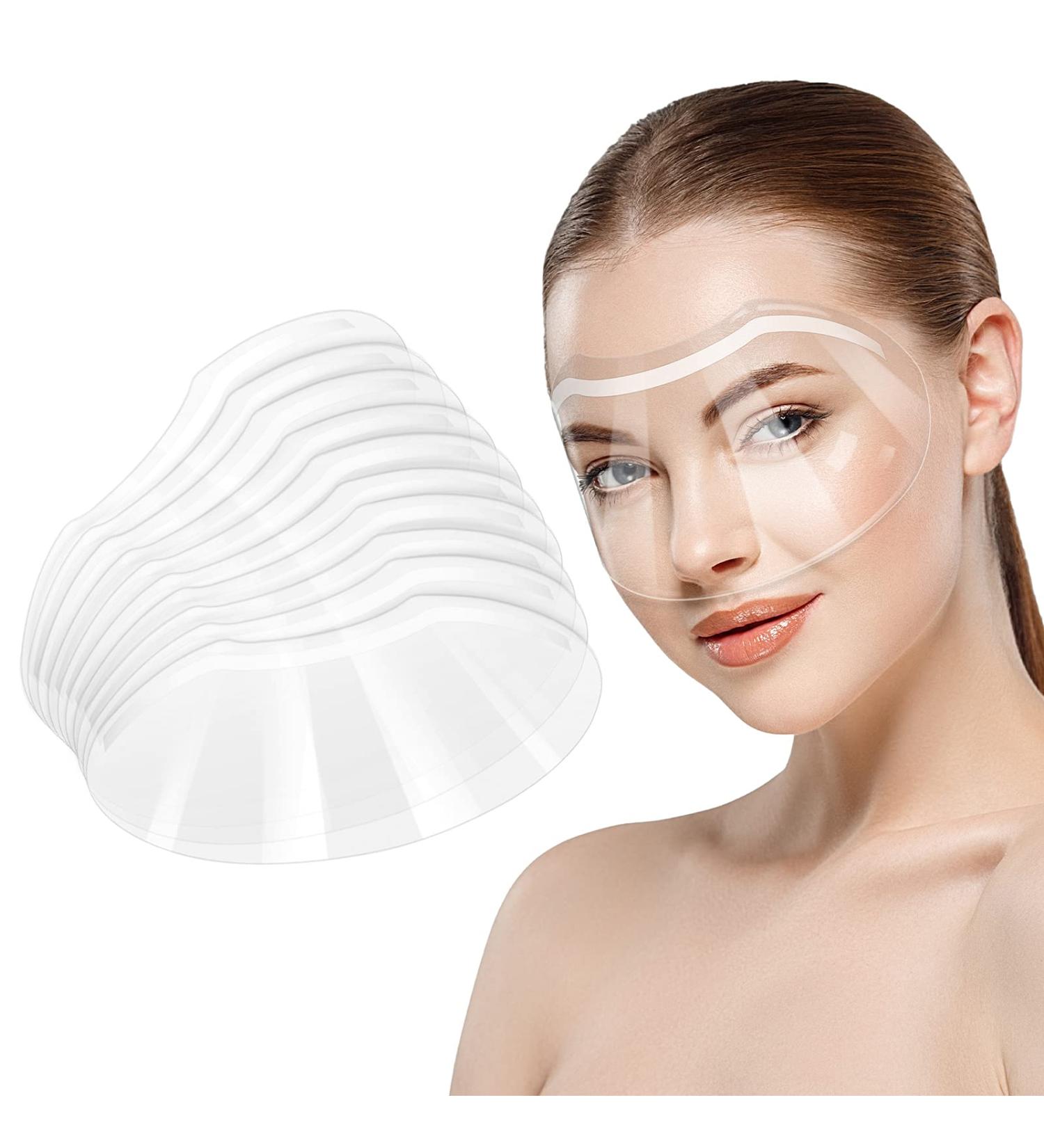 Clear Face Visor for Microblading Makeup Eyelash Extensions - 30 Soft Transparent Shields for Eye Protection & Aftercare - Buy Online on GoSupps.com