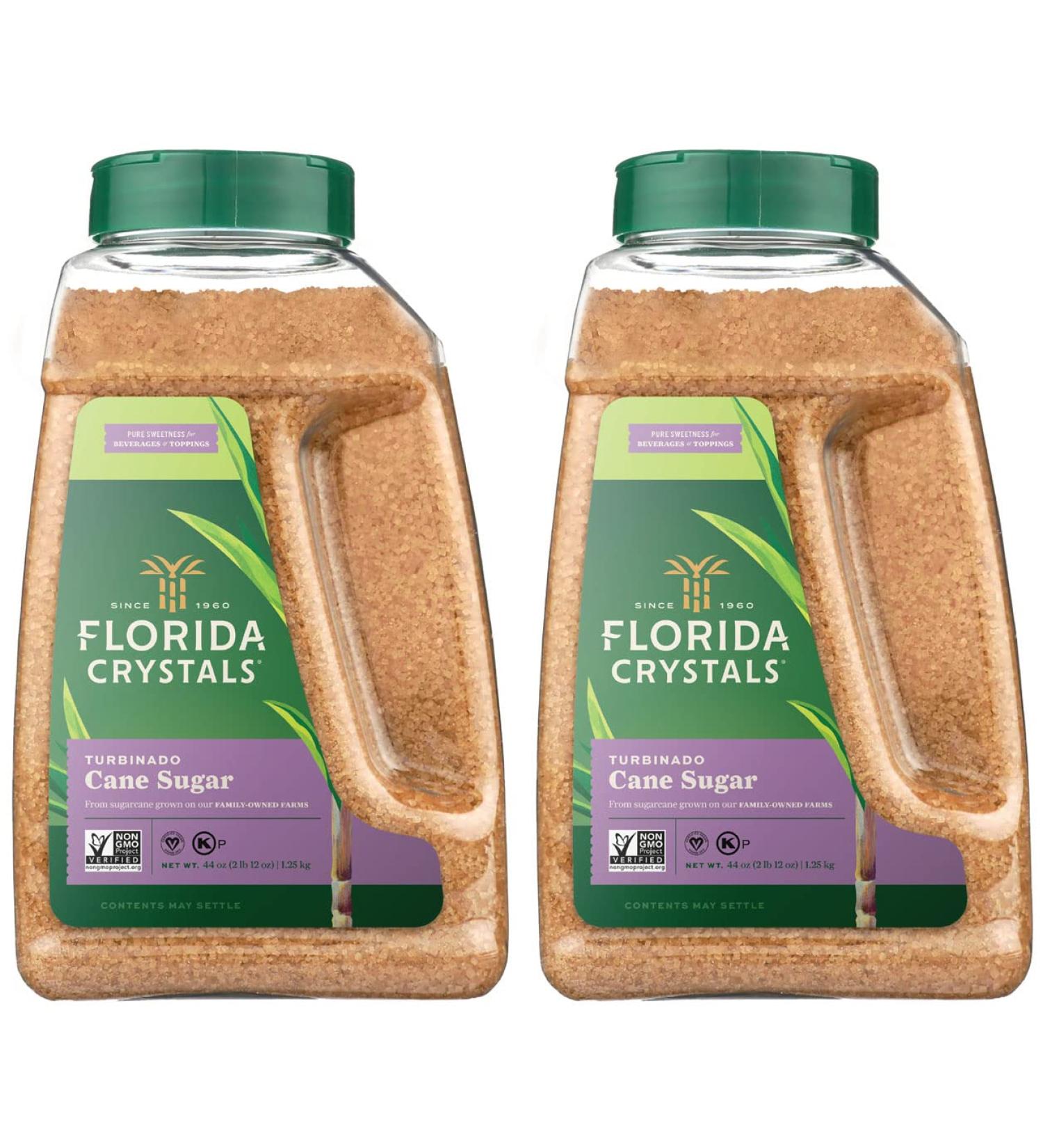 Florida Crystals Turbinado Cane Sugar 44 OZ Jug (Pack of 2) - Premium Sweetener for Baking and Beverages - Buy Online on GoSupps.com