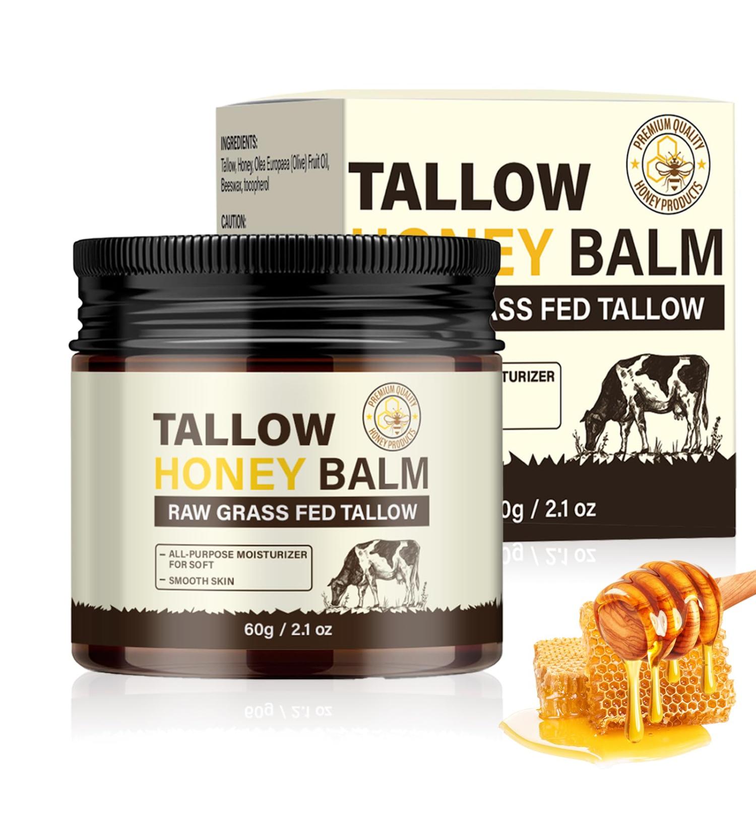 EHIOG Beeswax and beef tallow balm for the skin natural beef tallow from grassfed animals with honey natural remedy for skin care inflammation and joint pain - Buy Online on GoSupps.com
