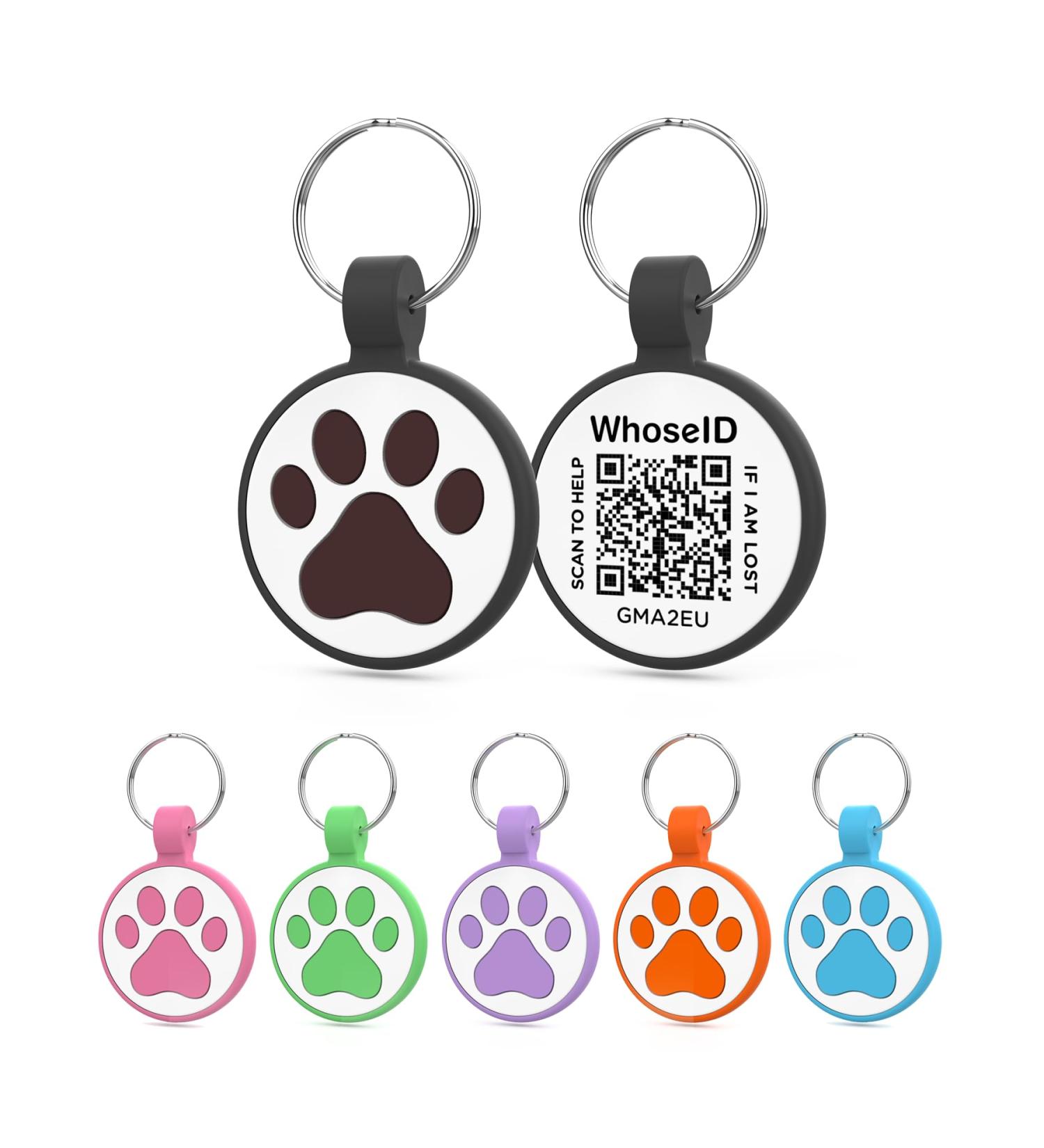 Whoseid QR Code Cat ID Tag - Changeable Pet Profile Emergency Contact Silent Silicone for Small Breeds (2.5 cm Black) - Buy Online on GoSupps.com