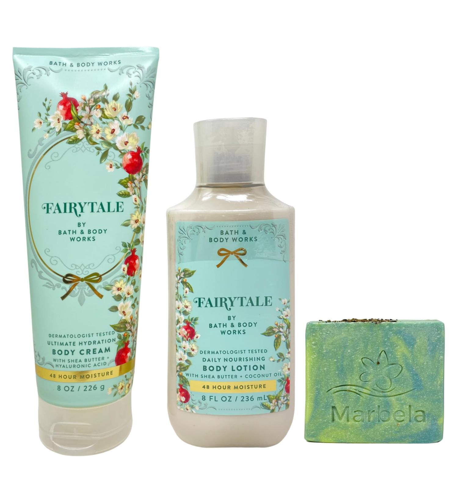 Bath & Body Works Fairytale Ultimate Hydration Body Cream and Daily Nourishing Body Lotion with a Fresh Forest Bar Soap - Buy Online on GoSupps.com