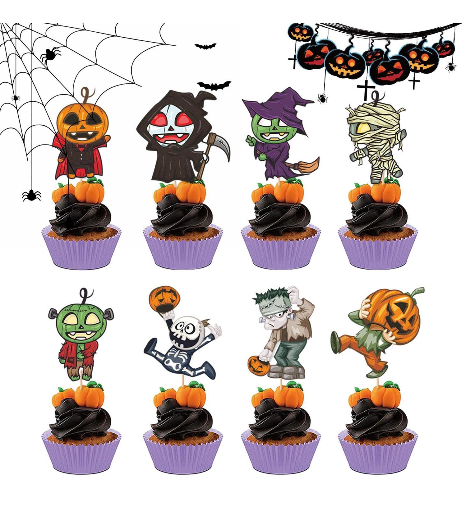 Halloween Cake Toppers | Fall Theme Cupcake Decorations - Fall Theme Cupcake Decorations for Halloween Party Decorations Thanksgiving Party - Buy Online on GoSupps.com