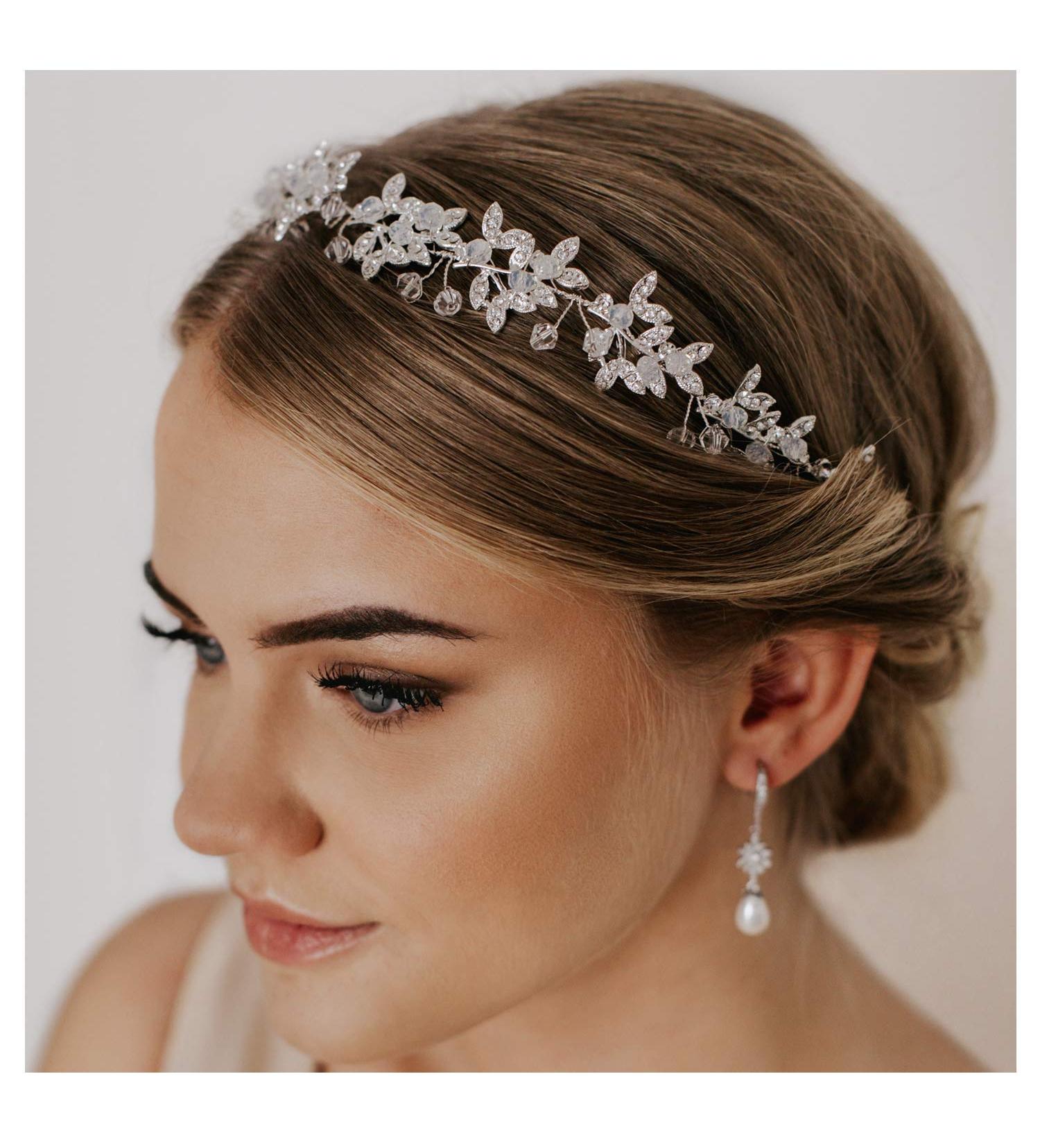 SWEETV Silver Rhinestone Wedding Headband Tiara - Bridal Crystal Hair Accessories - Buy Online on GoSupps.com