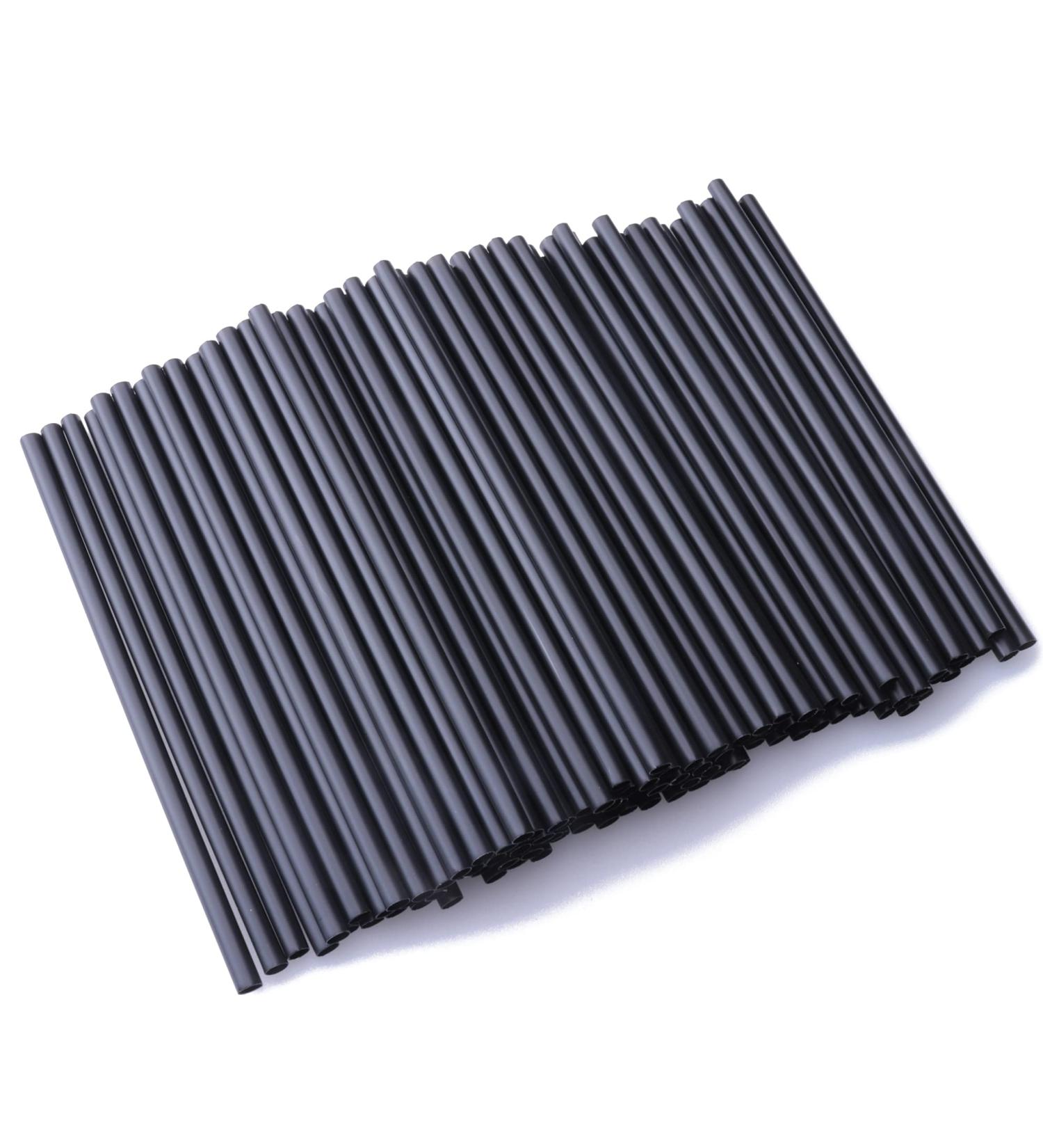 Sowaka 100 Pcs Black Plastic Straws Disposable Hot Drinking Coffee Stirrers for Drink Milk Chocolate Tea Cup Cocktail Party Supplies Favors Home Bar Water Cold Drink Accessories (13 cm) - Buy Online on GoSupps.com