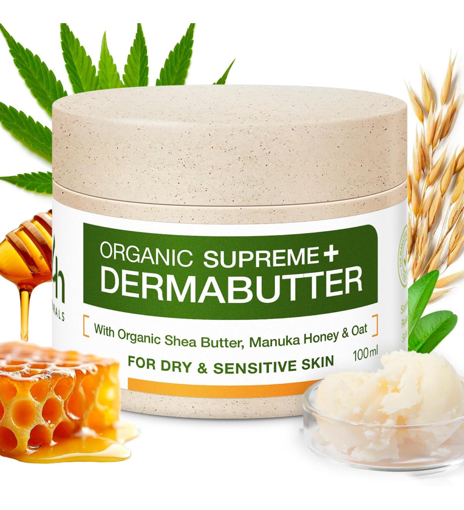 H4H Naturals Organic Manuka Oat Repair Butter Intensive Care Balm with Propolis Calendula & Hemp Oil For dry sensitive skin 100 ml - Buy Online on GoSupps.com