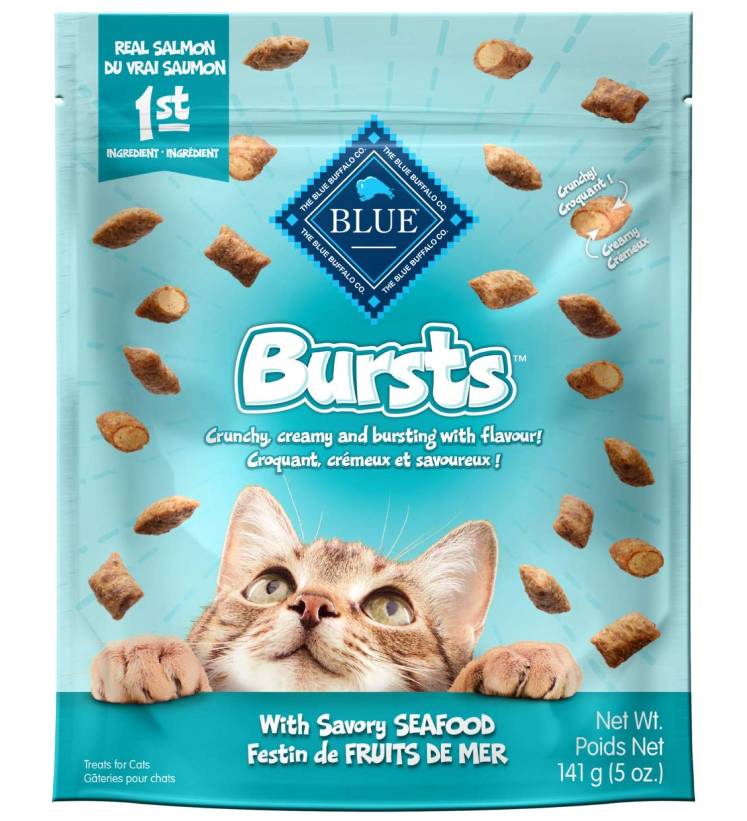 Blue Buffalo Bursts with Savory Seafood Cat Treats 141g Pouch 141 g (Pack of 1) Seafood - Buy Online on GoSupps.com