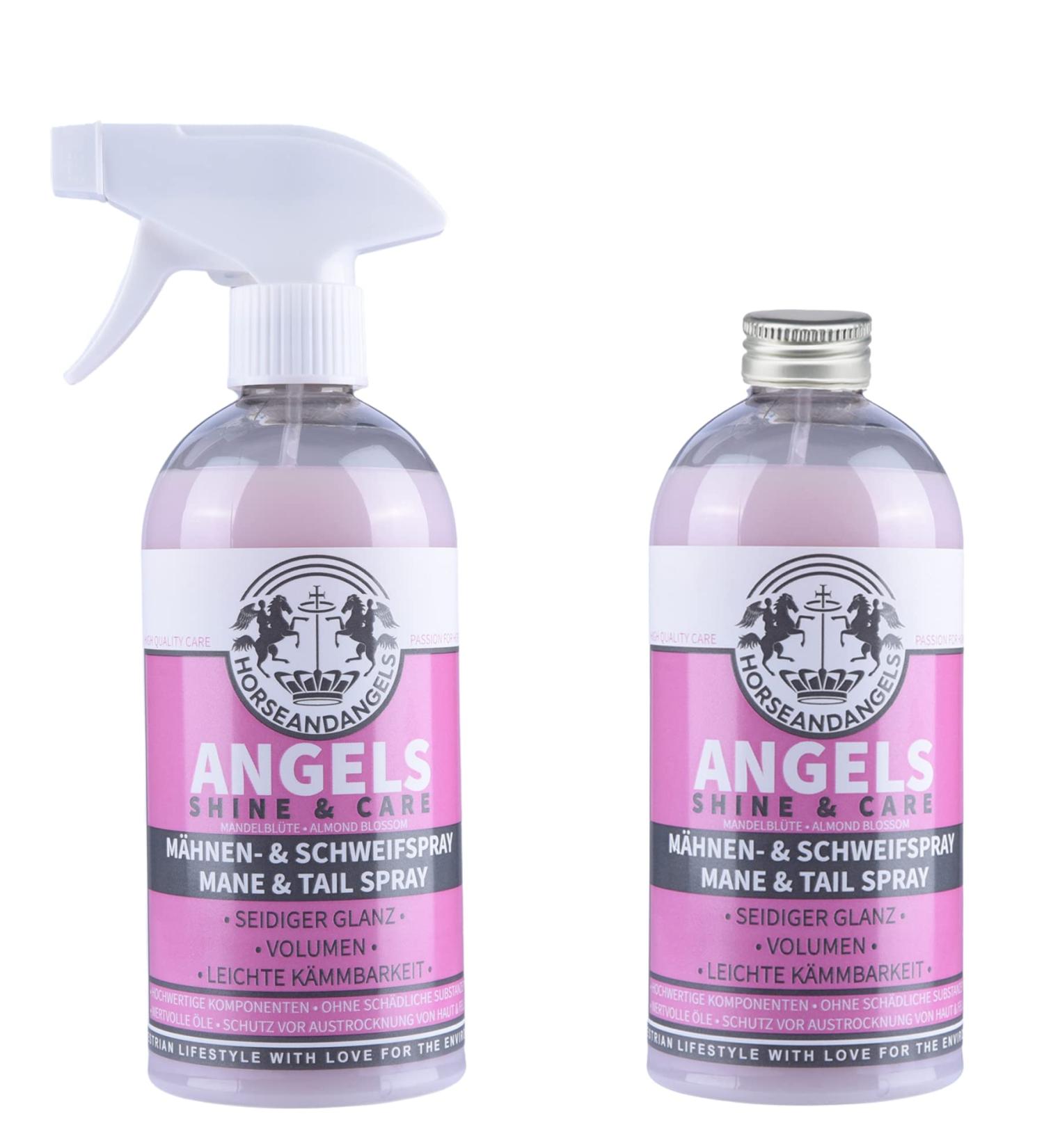 Horseandangel Mane Spray for Horses - Fragrance Tail & Gloss Spray - Almond Flower Scent for Volume & Easy Combing (1000ml) - Horse Care Accessories - Buy Online on GoSupps.com