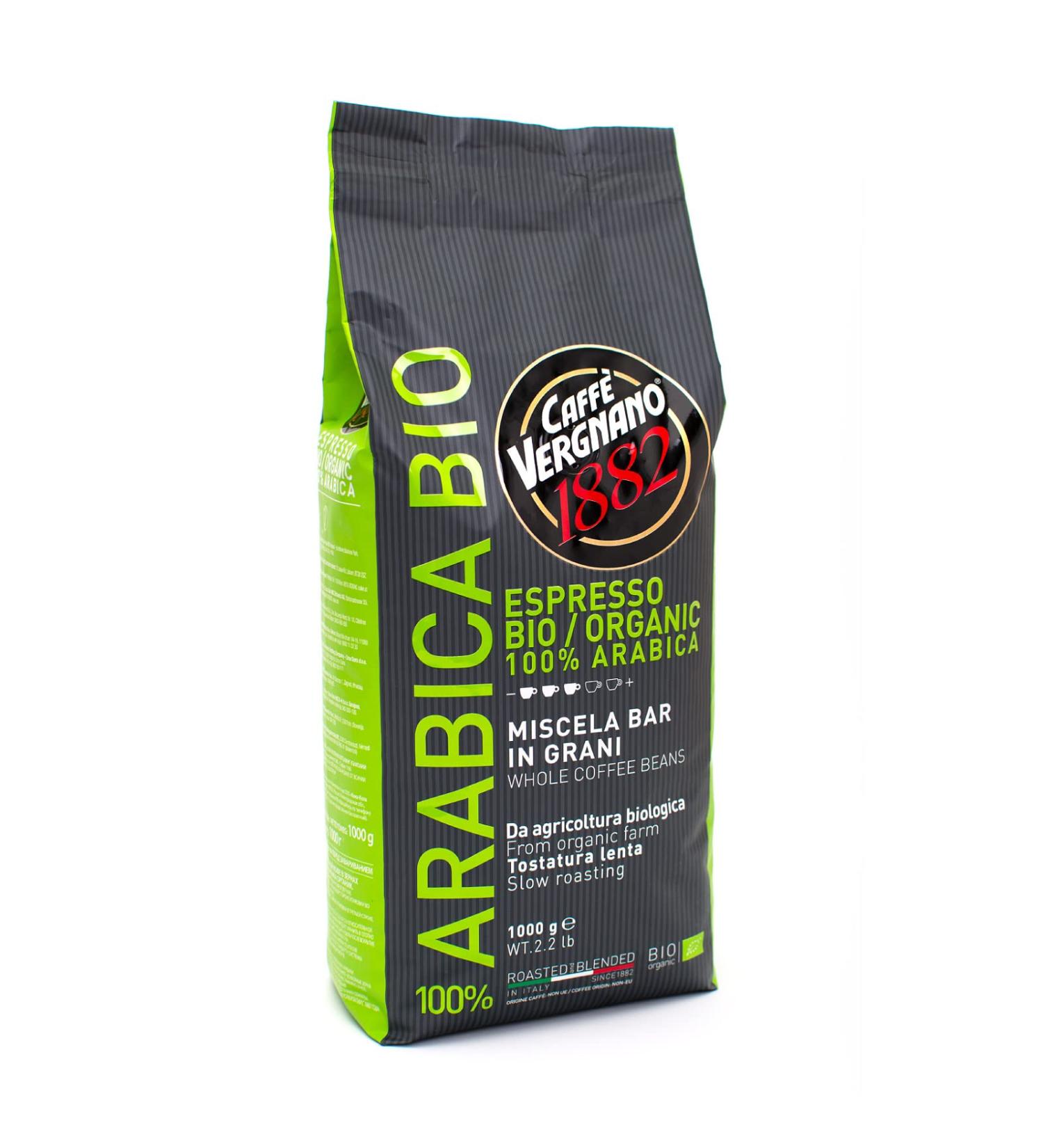 Caff Vergnano 1882 100% Arabica Bio Organic - Whole Bean Coffee 1 Kg - Buy Online on GoSupps.com