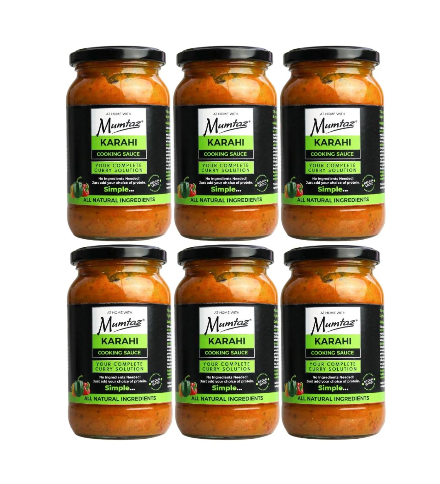 Mumtaz KARAHI Indian Curry Cooking Sauce - Pack of 6 x 350g - Restaurant Quality At Home - Serves 4-5 - Buy Online on GoSupps.com