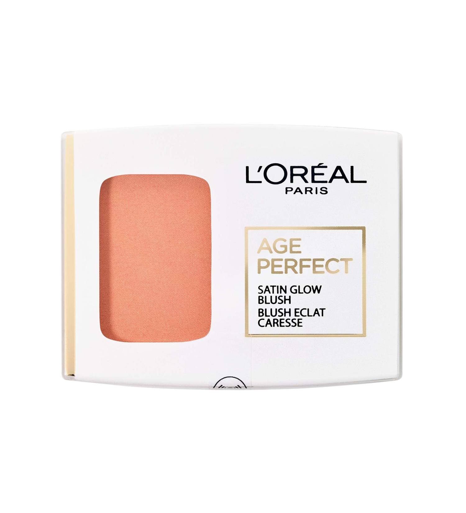 L'Or al Paris Age Perfect Satin Blush #110 Apricot/Peach 1 x 5g with Mirror and Brush for Mature Skin - Buy Online on GoSupps.com
