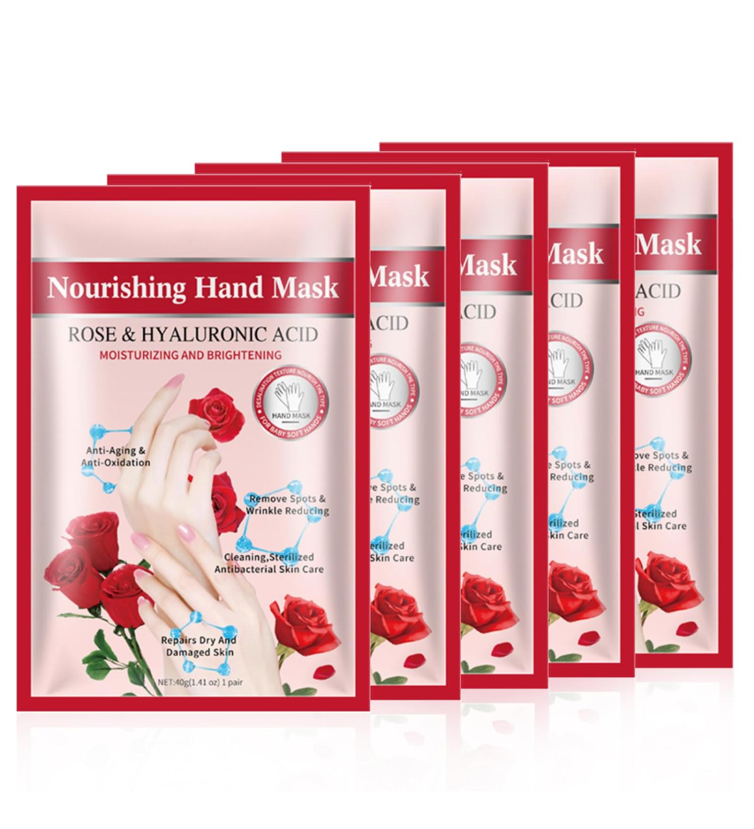 Hand Mask 5 Pairs - Intensive Hand Spa Treatment for Dry, Aging, and Cracked Hands - Moisturizing Gloves for Intense Skin Repair - Hand Cream Mask for Women & Men - 5pcs - Buy Online on GoSupps.com