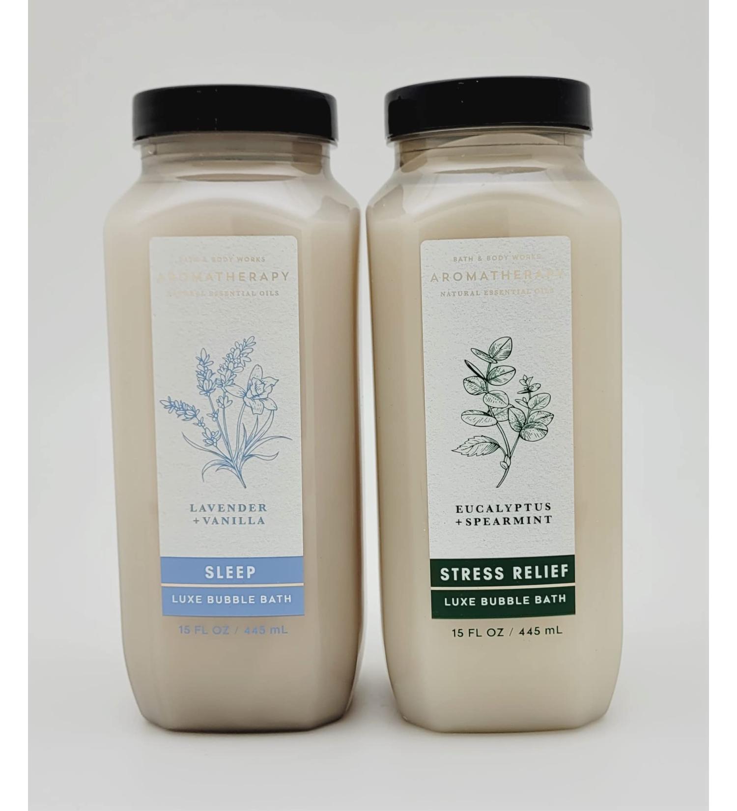 Bath & Body Works Aromatherapy Luxe Bubble Bath Bundle - Lavender Vanilla & Eucalyptus Spearmint - 2 pc Set - 15 fl oz Each - Buy Online on GoSupps.com