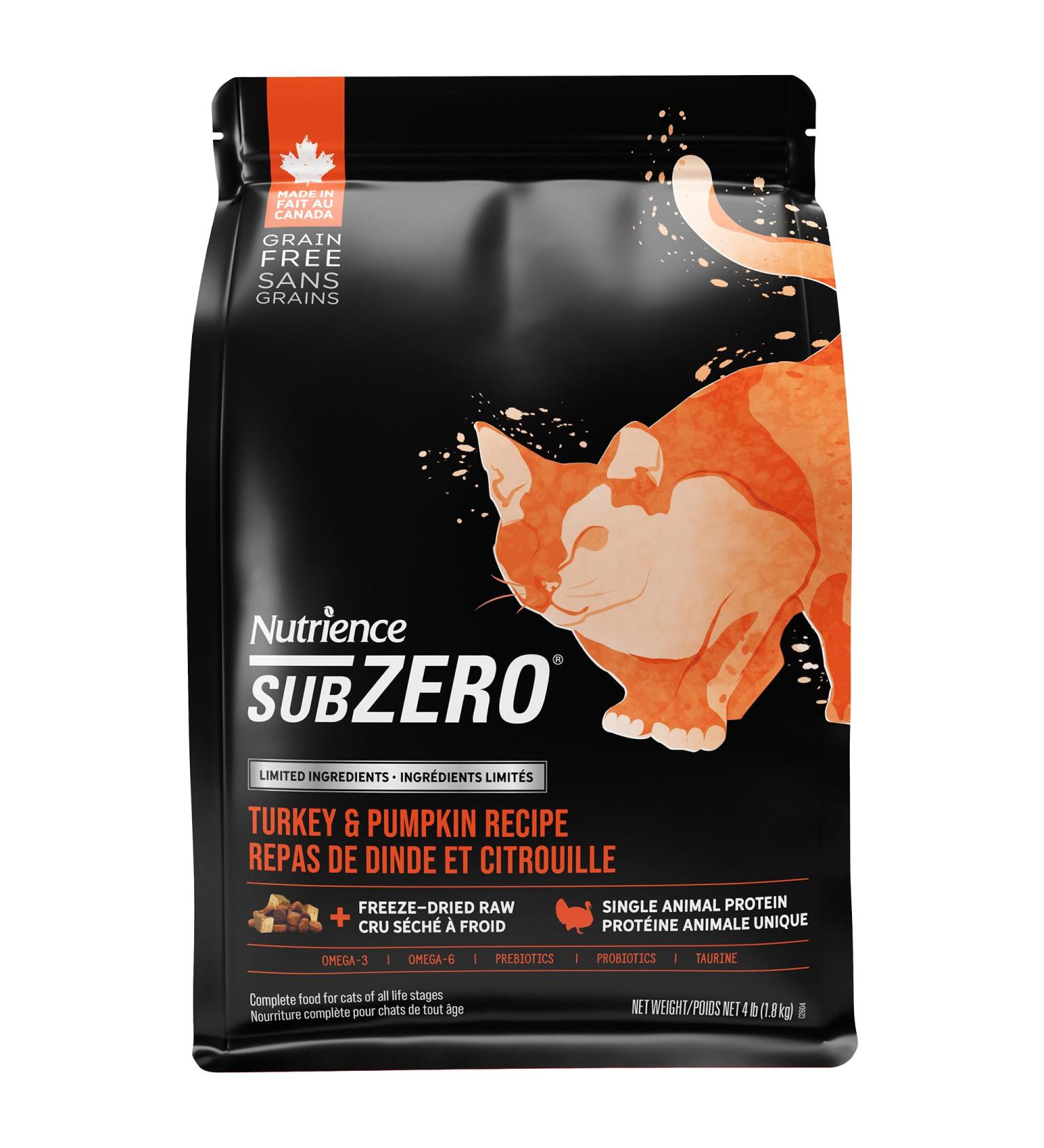 Nutrience Subzero Limited Ingredient Cat Food - Turkey & Pumpkin Recipe - 1.8 kg (4 lb) Turkey & Pumpkin 1.8 kg (Pack of 1) - Buy Online on GoSupps.com