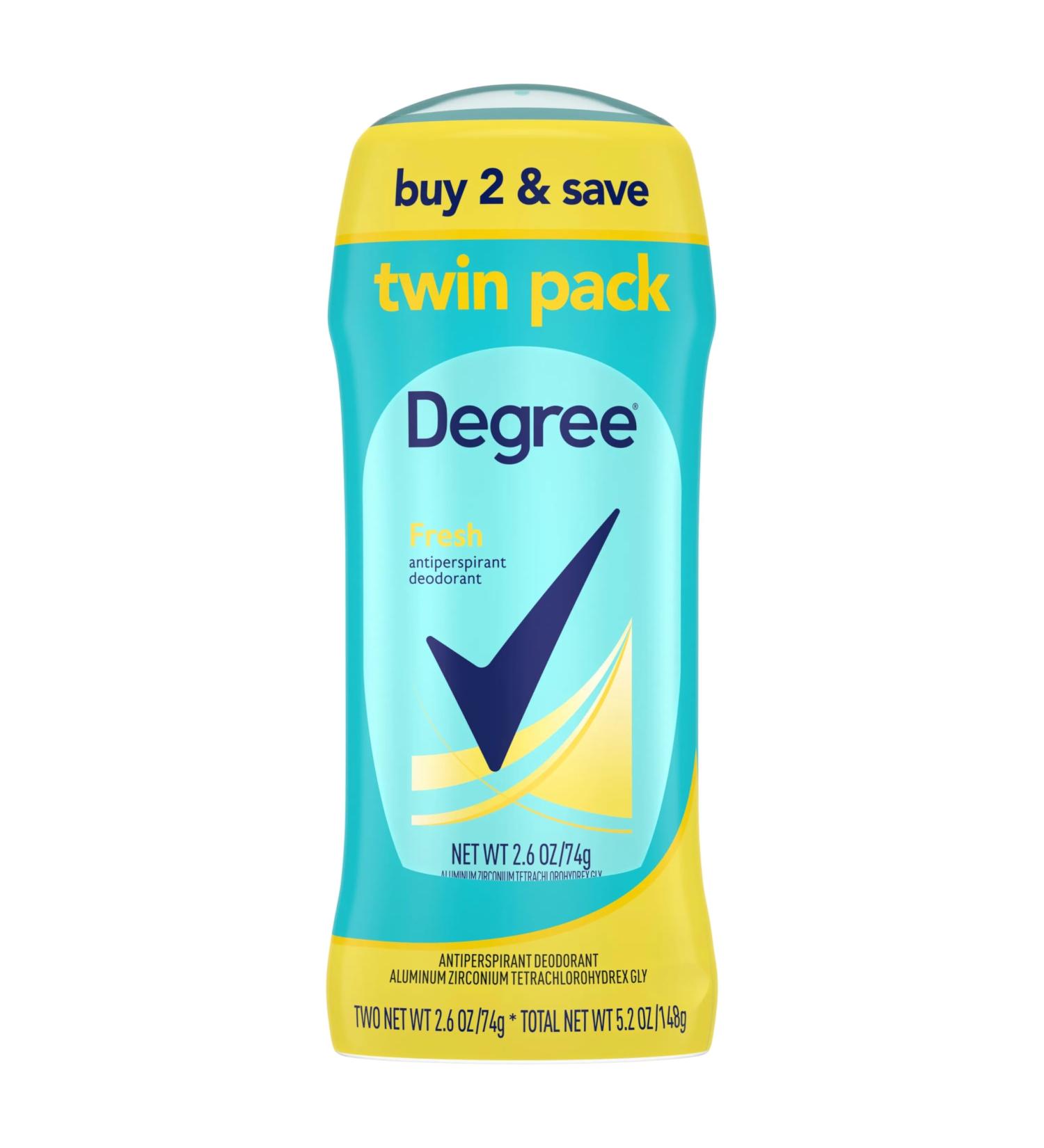 Buy Degree Invisible Solid Fresh Deodorant for Women - Twin Pack | Long-Lasting Odor Protection International Shipping - Buy Online on GoSupps.com