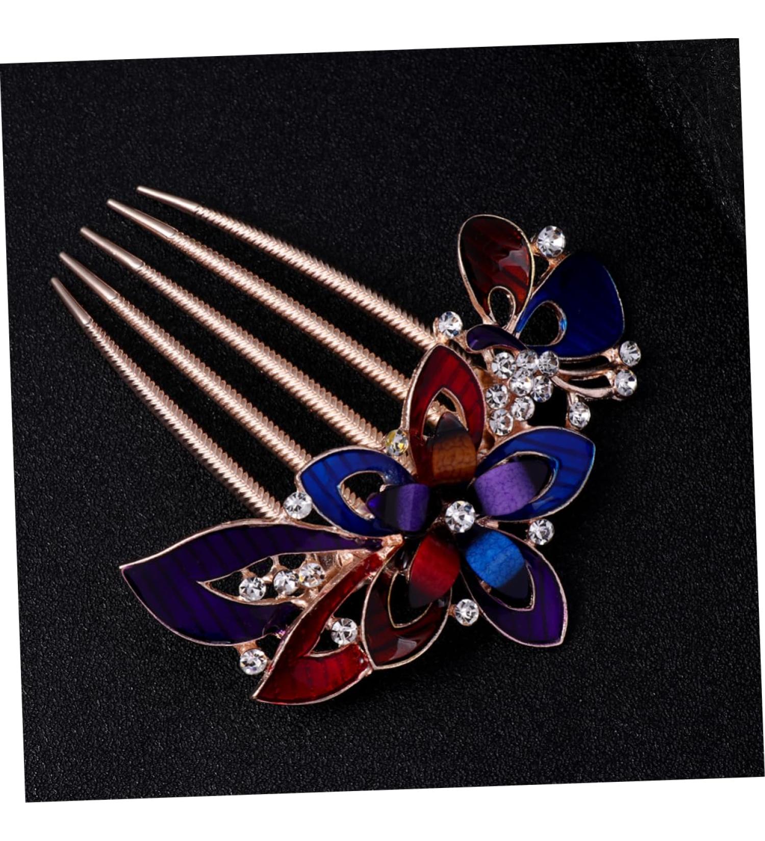 DOITOOL Crystal Bride Clip Bride Hair Clip Vintage Hair Comb Flower Bridal Hair Comb Flower Hair Comb Wedding Crystal Bridal Crystal Decor French Hair Clips Clothing Women's Hair Piece - Buy Online on GoSupps.com