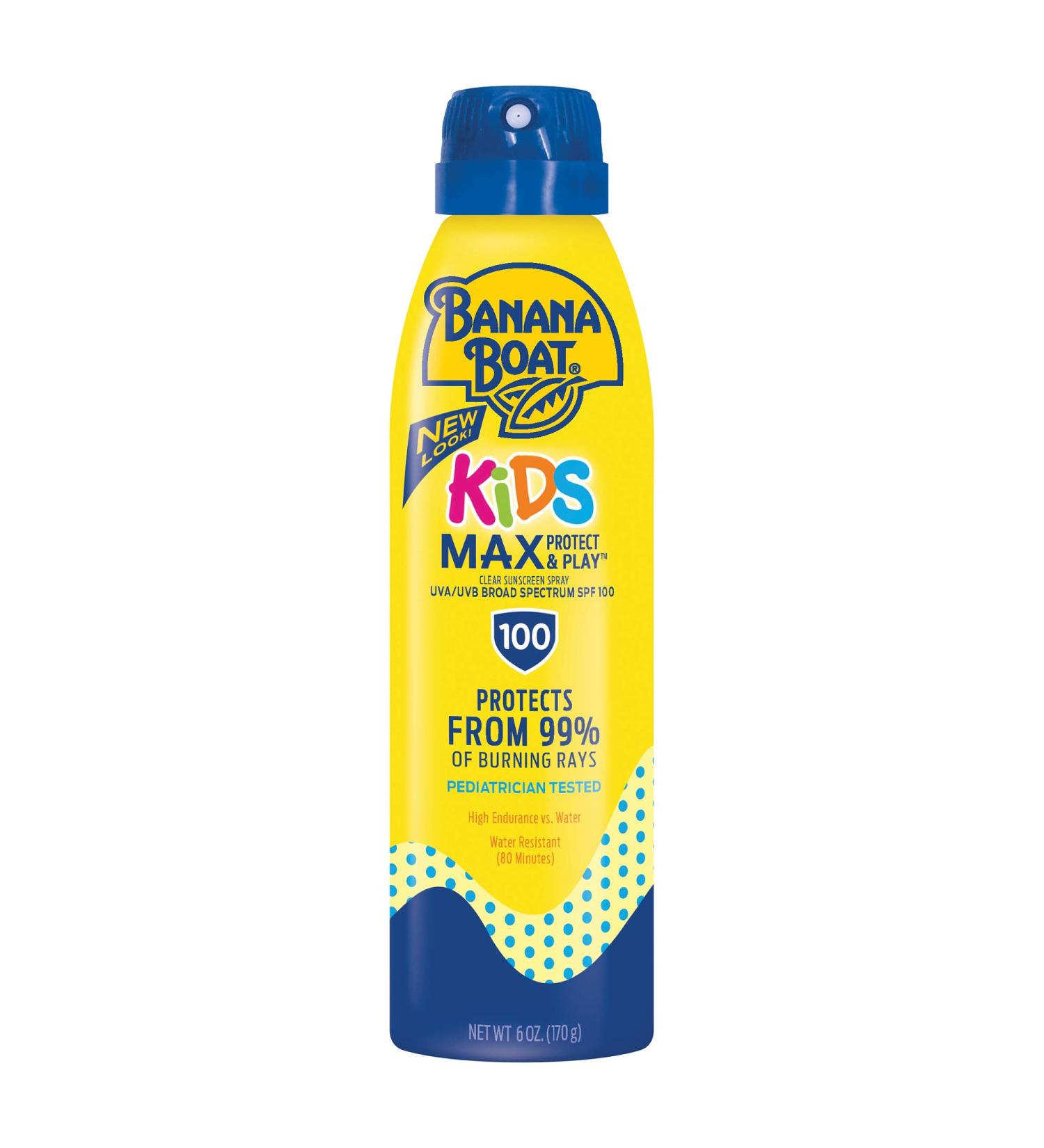 Banana Boat Kids MAX Protect & Play SPF 100 Clear Spray Sunscreen 6oz - Buy Online on GoSupps.com