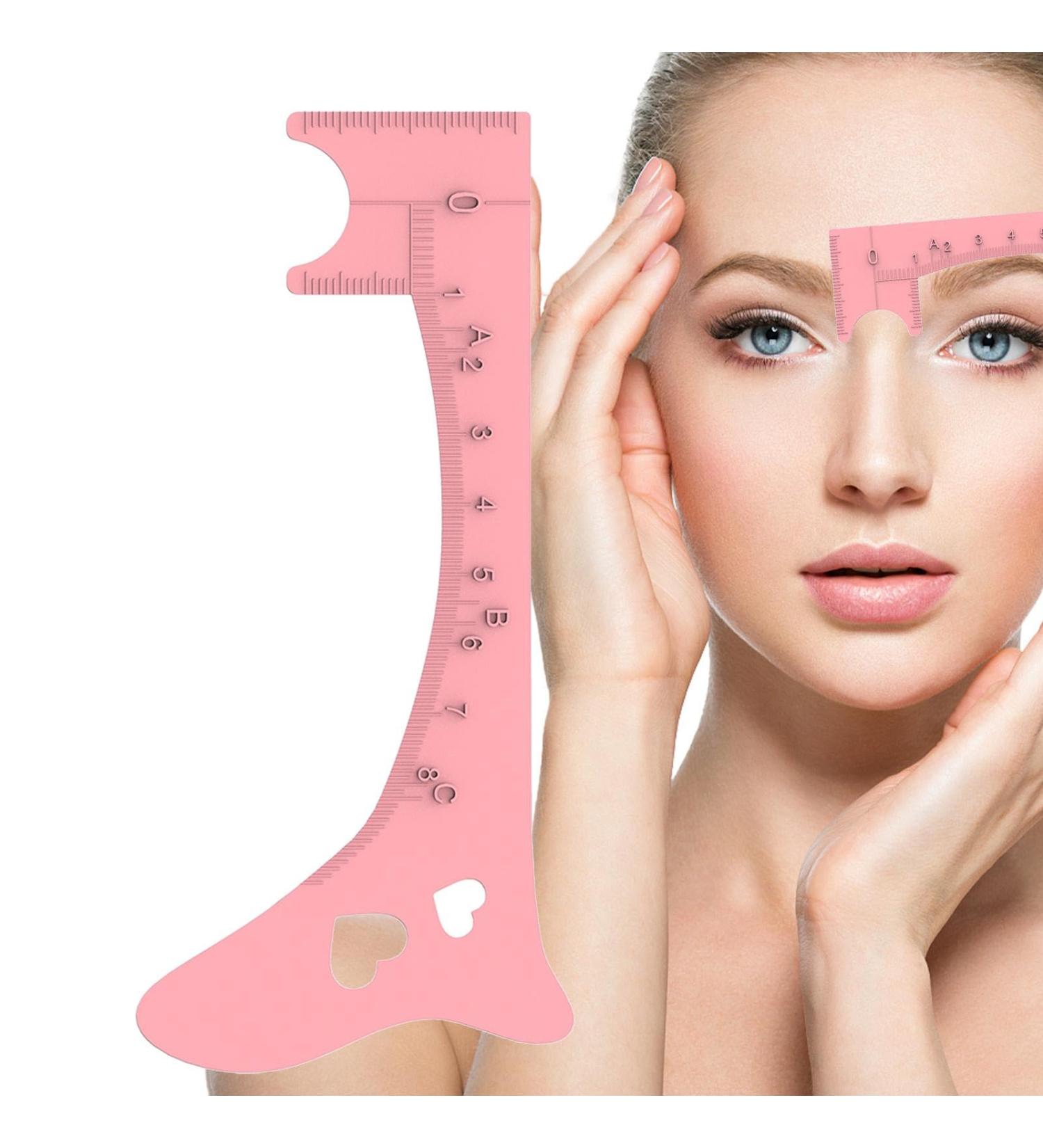 XIAYANG Eyebrow Measuring Tool - Silicone Eye Liner Guide Eye Brow Stencils Brow Measuring Tool Quick Eye Makeup Tool Eyebrow Shaping Ruler for Winged Eye Liner Pink - Buy Online on GoSupps.com