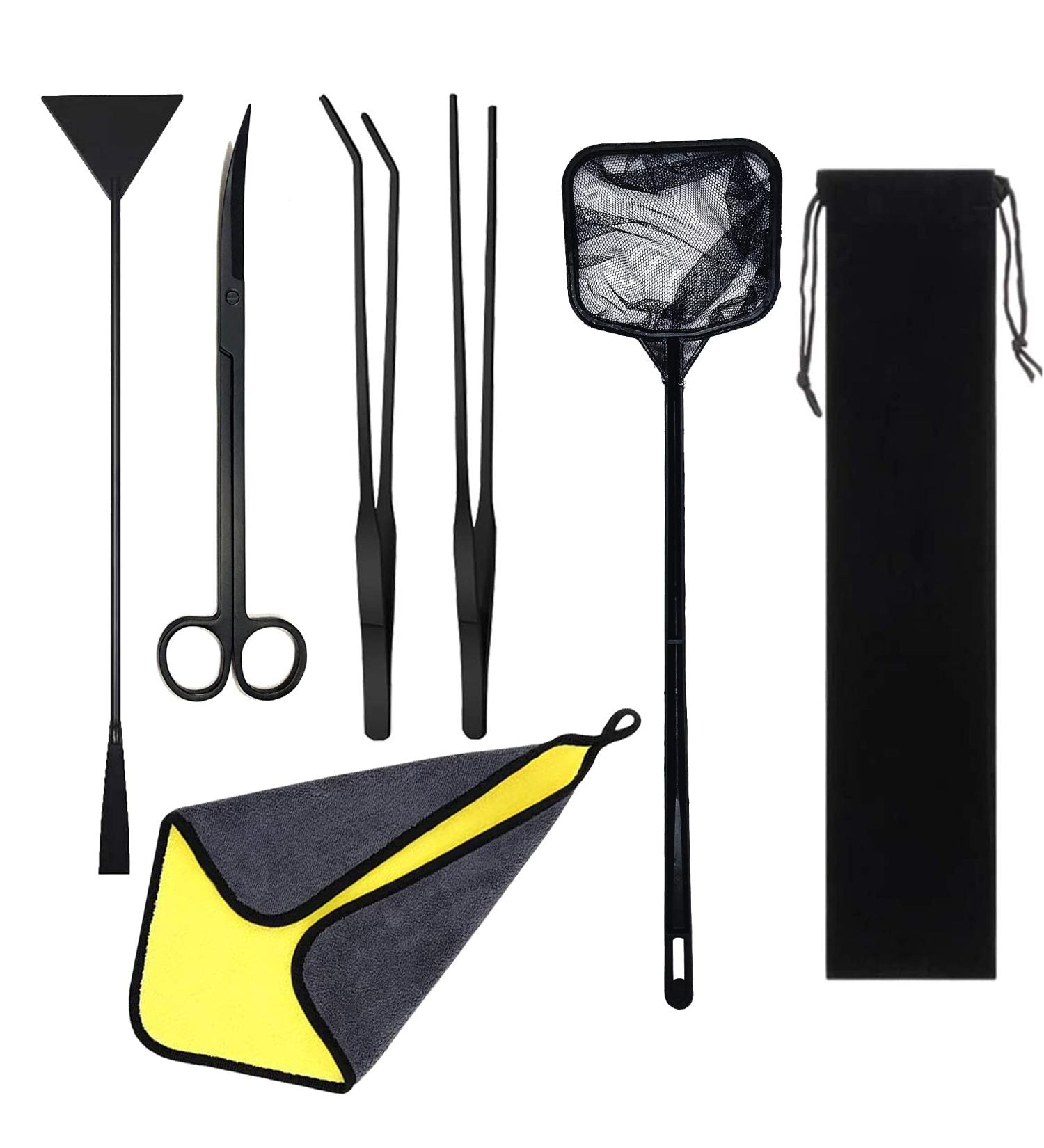 Cayway 7 PCS Aquatic Plant Aquarium Tools Aquarium Tweezers Stainless Steel Long Aquascaping Tools Bonsai Tools Scissors Spatula Tool Algae Scraper Aquatic Plant Tool - Buy Online on GoSupps.com