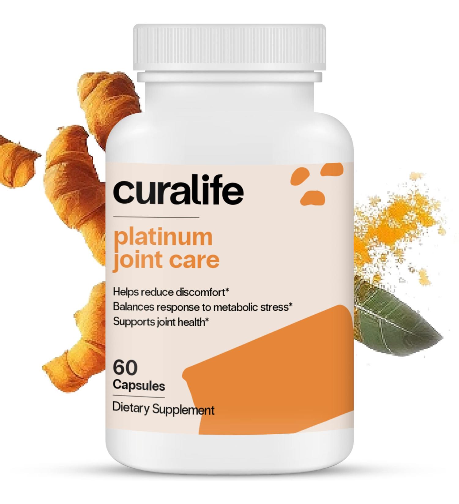 CuraLife Platinum Joint Care Capsules - Supports Joint Health & Comfort | 60 Capsules - Buy Online on GoSupps.com