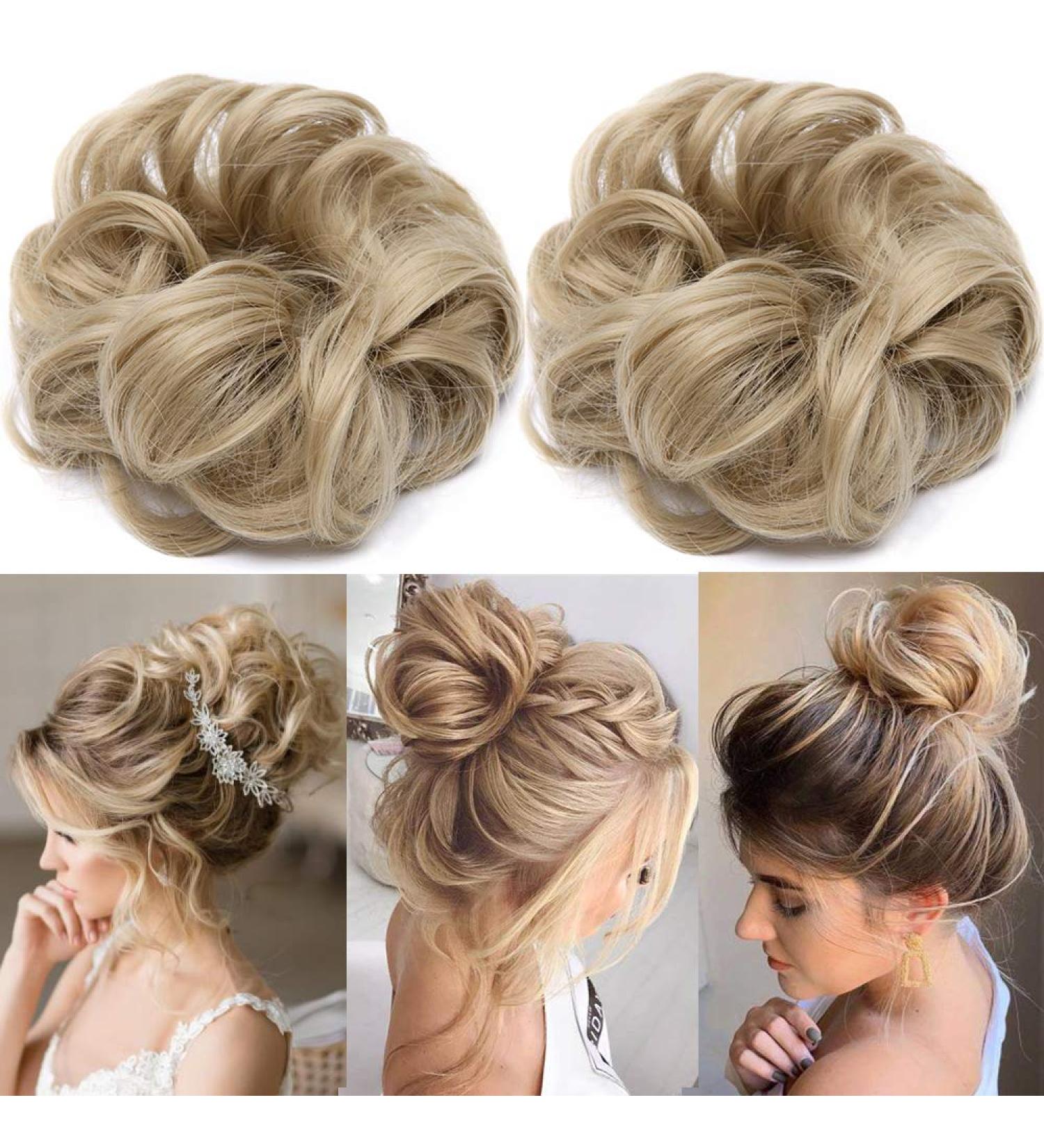 Buy SEGO 2 PCS Hair Extensions - Natural Wavy Bun Hairpiece in Medium Blonde | International Shipping Available - Buy Online on GoSupps.com