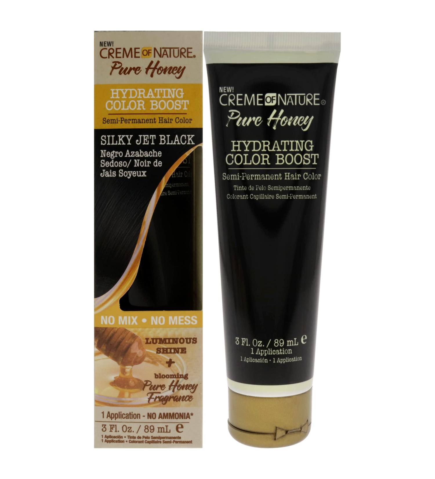 Creme of Nature Pure Honey Hydrating Color Boost - Silky Jet Black Semi-Permanent Hair Color 3 oz | Unisex International Shipping - Buy Online on GoSupps.com